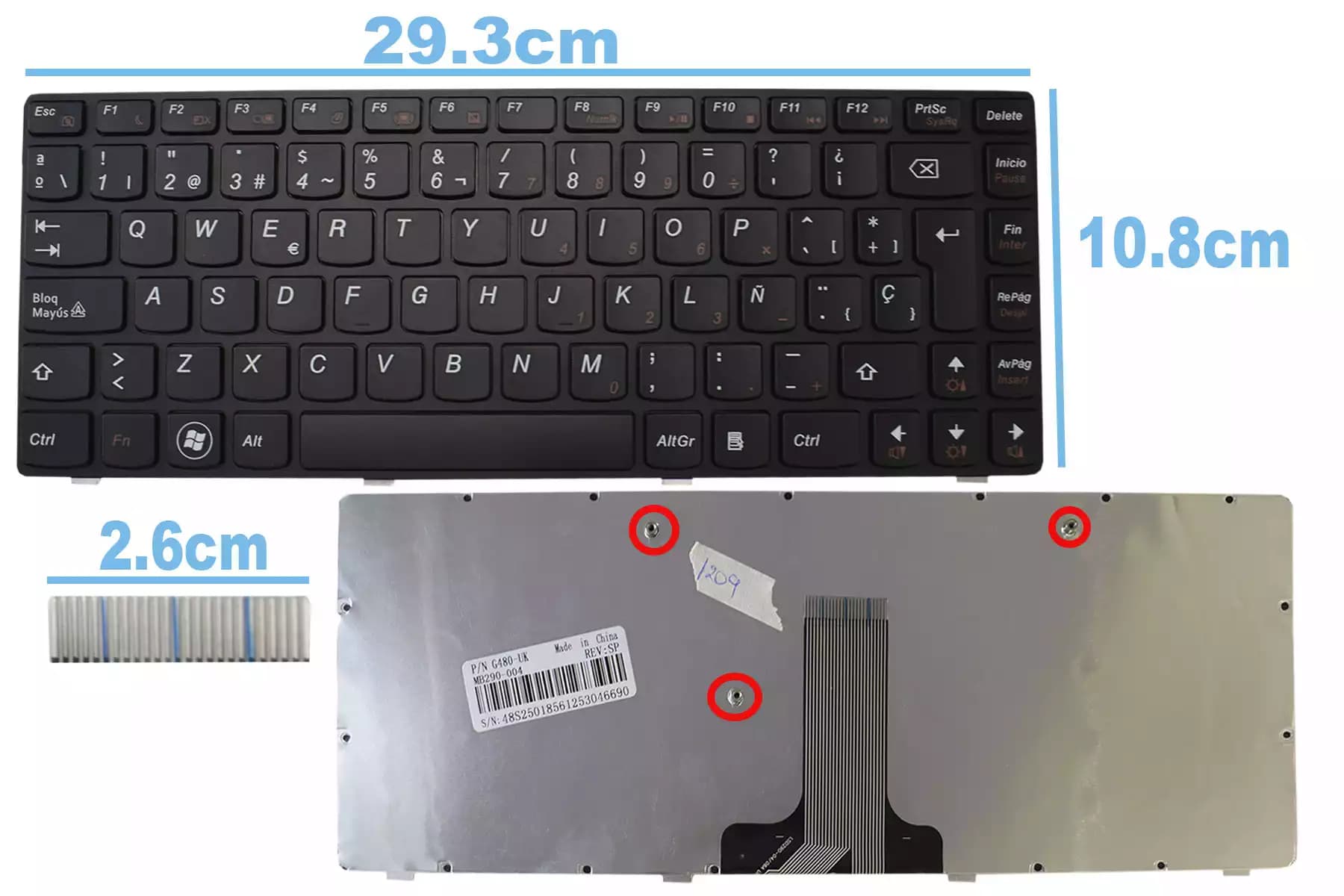 TECLADO LENOVO G480 SP — imagen 1