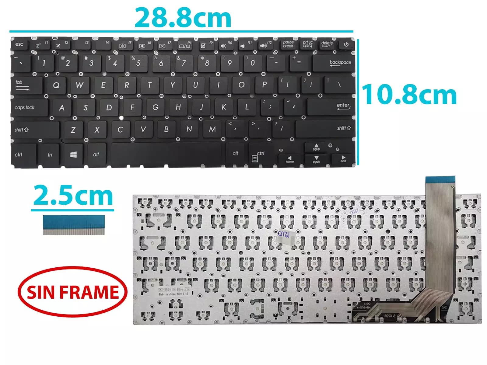 TECLADO TOSHIBA L850 SP — imagen 1