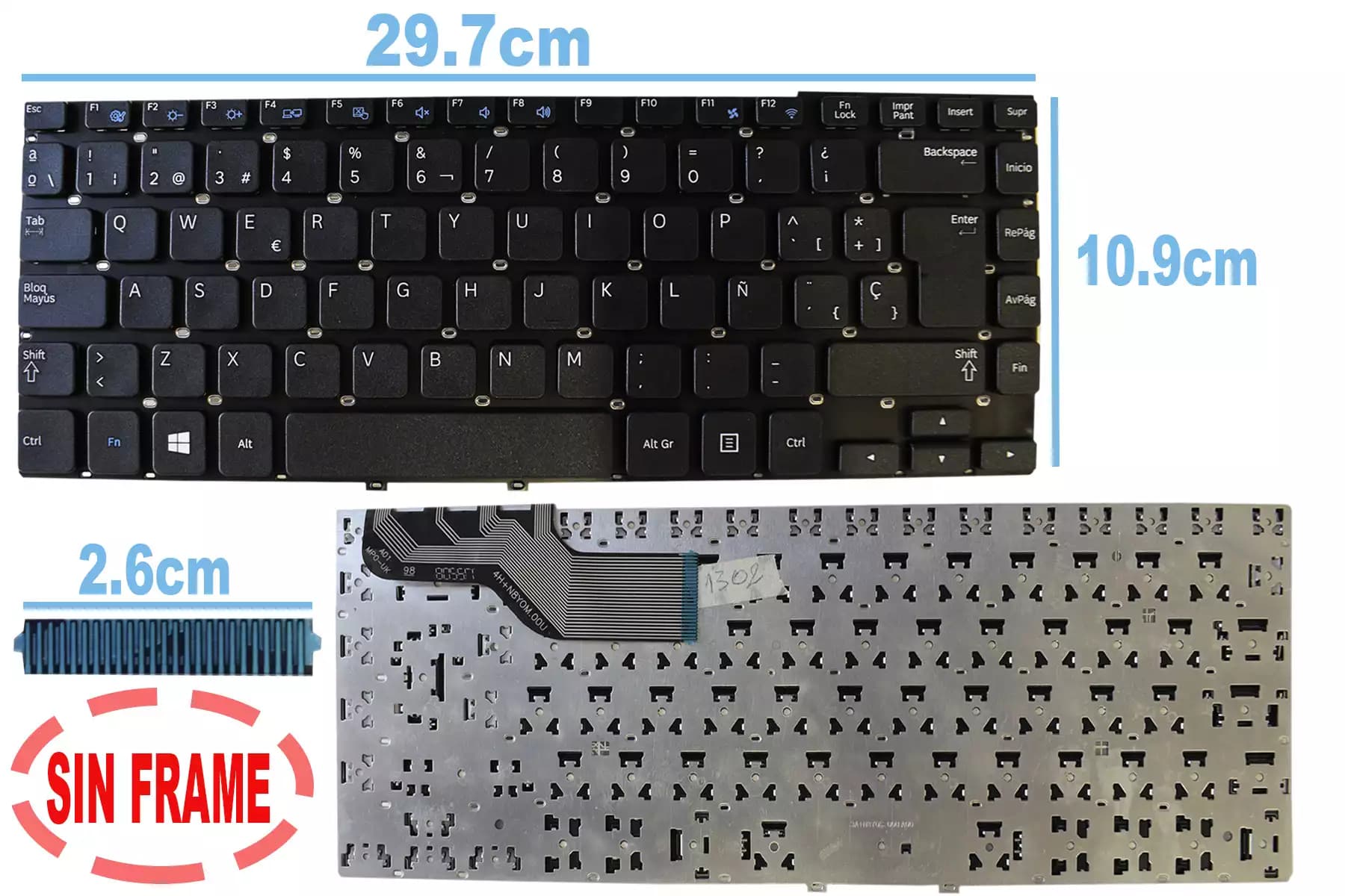 TECLADO SAMSUNG NP270E4E NP270E4V NP275E4E NP275E4V NP350V4X NP300E4V SIN FRAME SP — imagen 1