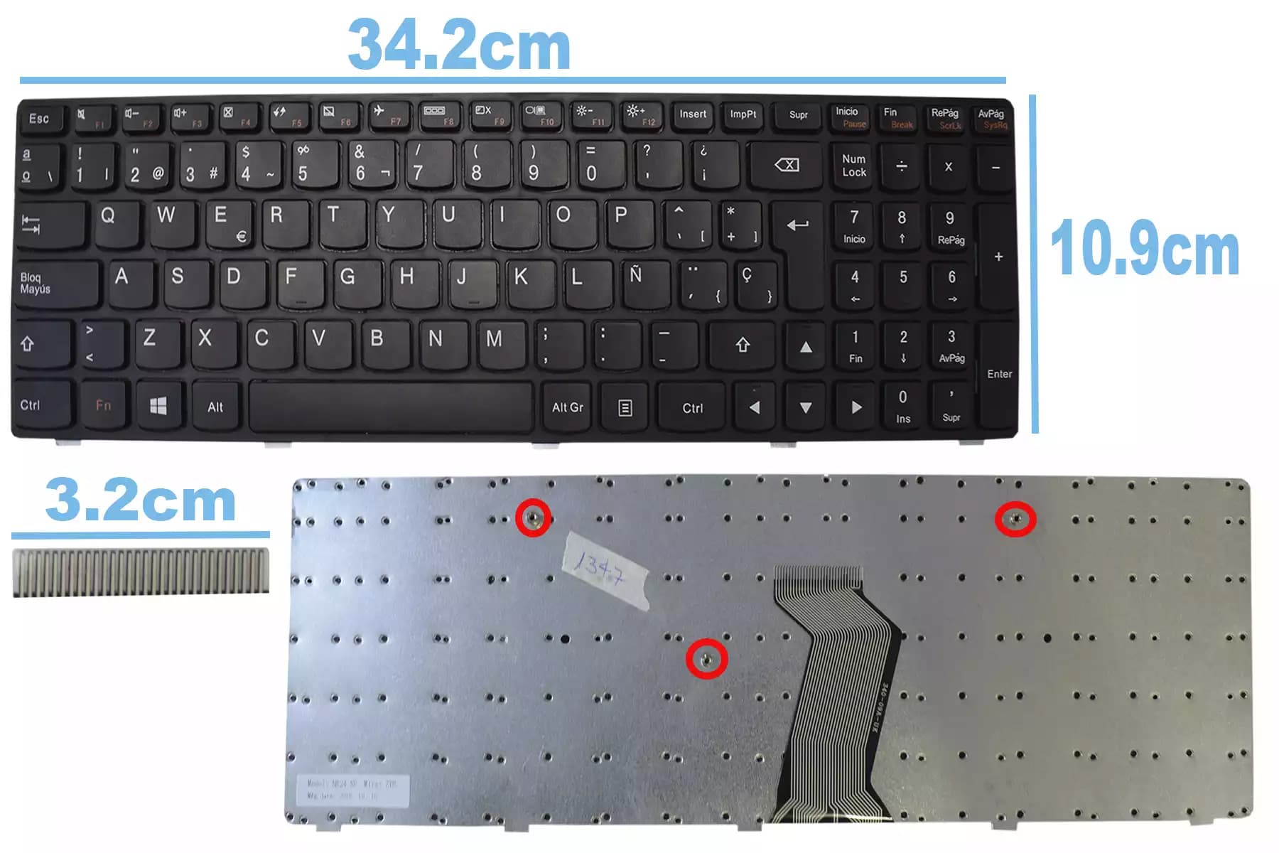 TECLADO LENOVO G500 NEGRO SP NUMÉRICO — imagen 1