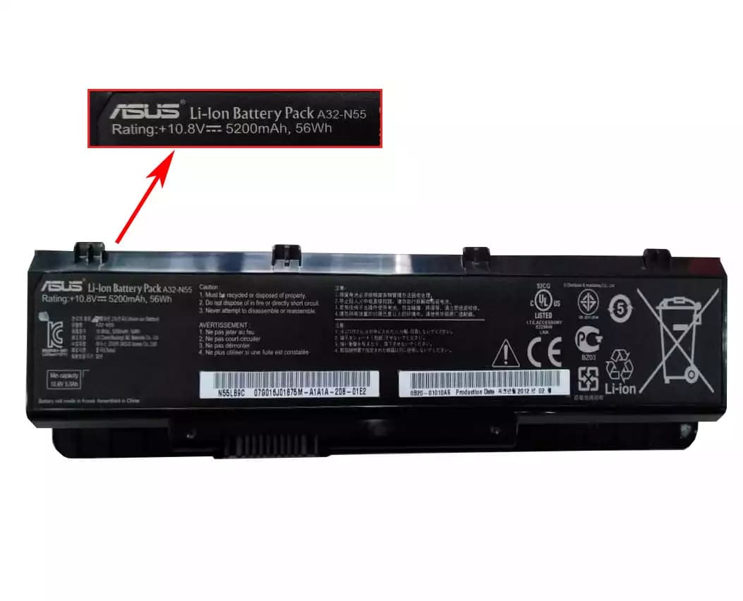 BATERIA ASUS A32-N55 *ORIGINAL* — imagen 1