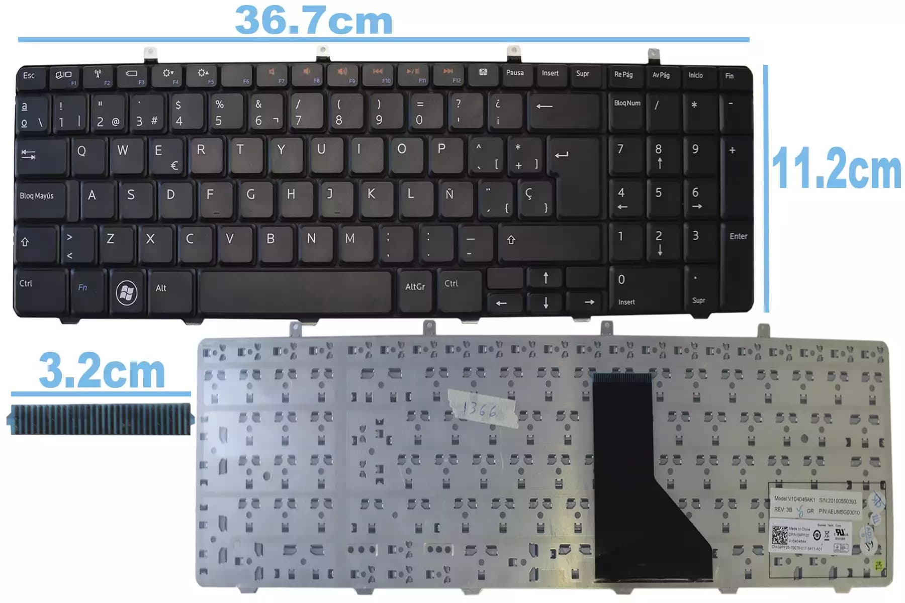 TECLADO DELL INSPIRON 1764 SP — imagen 1