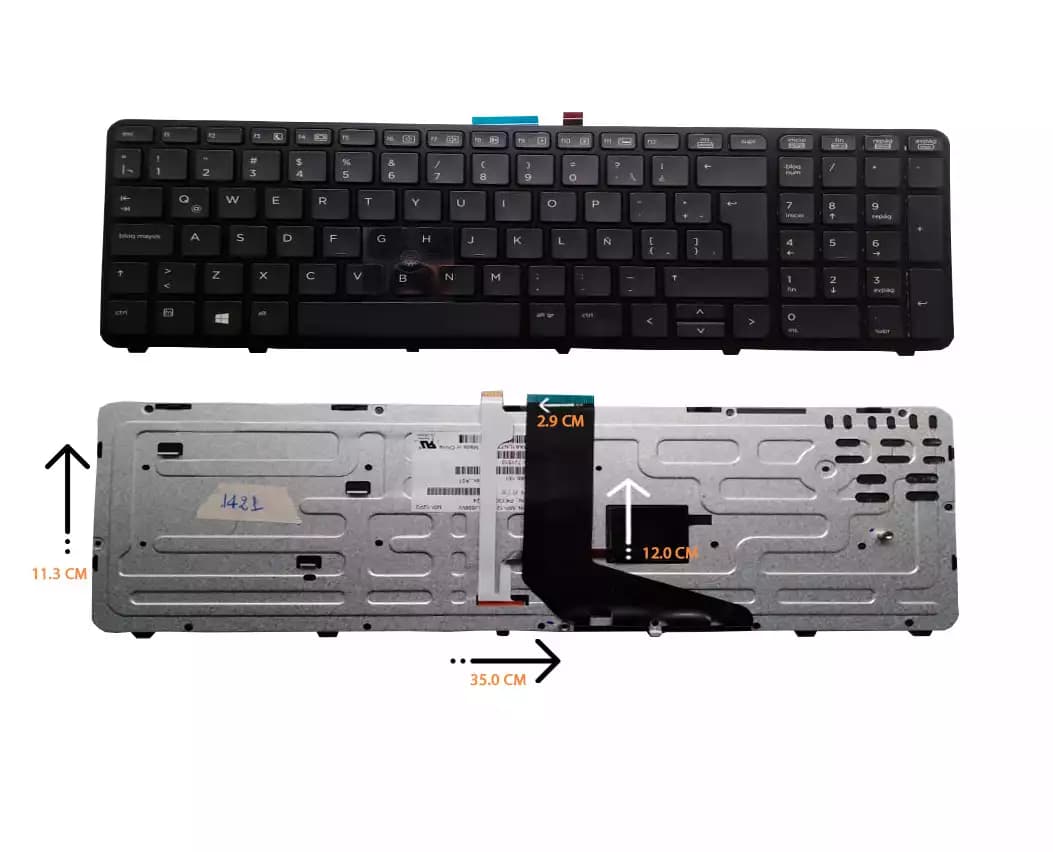 TECLADO HP ZBook 15 sps-733688-161 CON BACKLIGTH Y POINTER LA — imagen 1