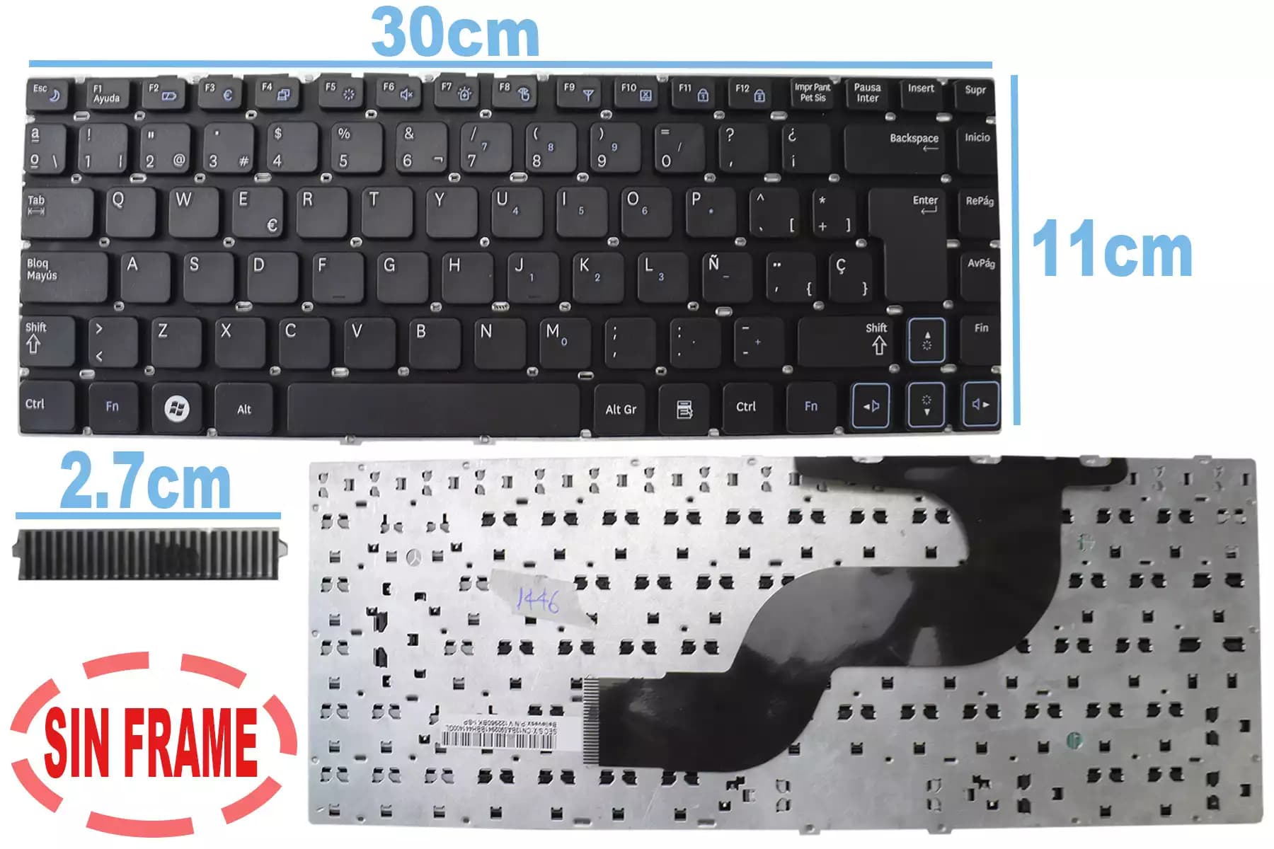 TECLADO SAMSUNG RV411 RV415 RV420 RC410 RV408 SIN FRAME SP — imagen 1