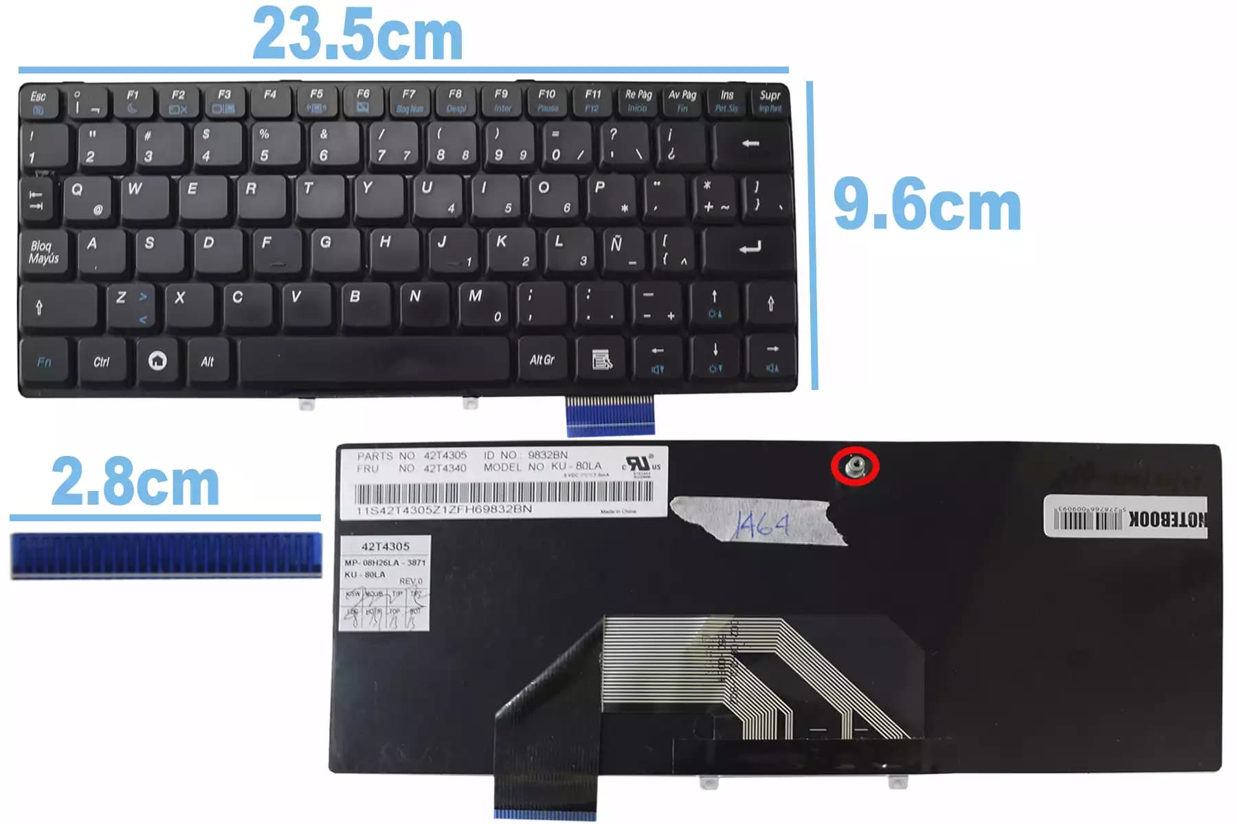 TECLADO LENOVO KU-80 S9 S9E S10 S10E LA — imagen 1