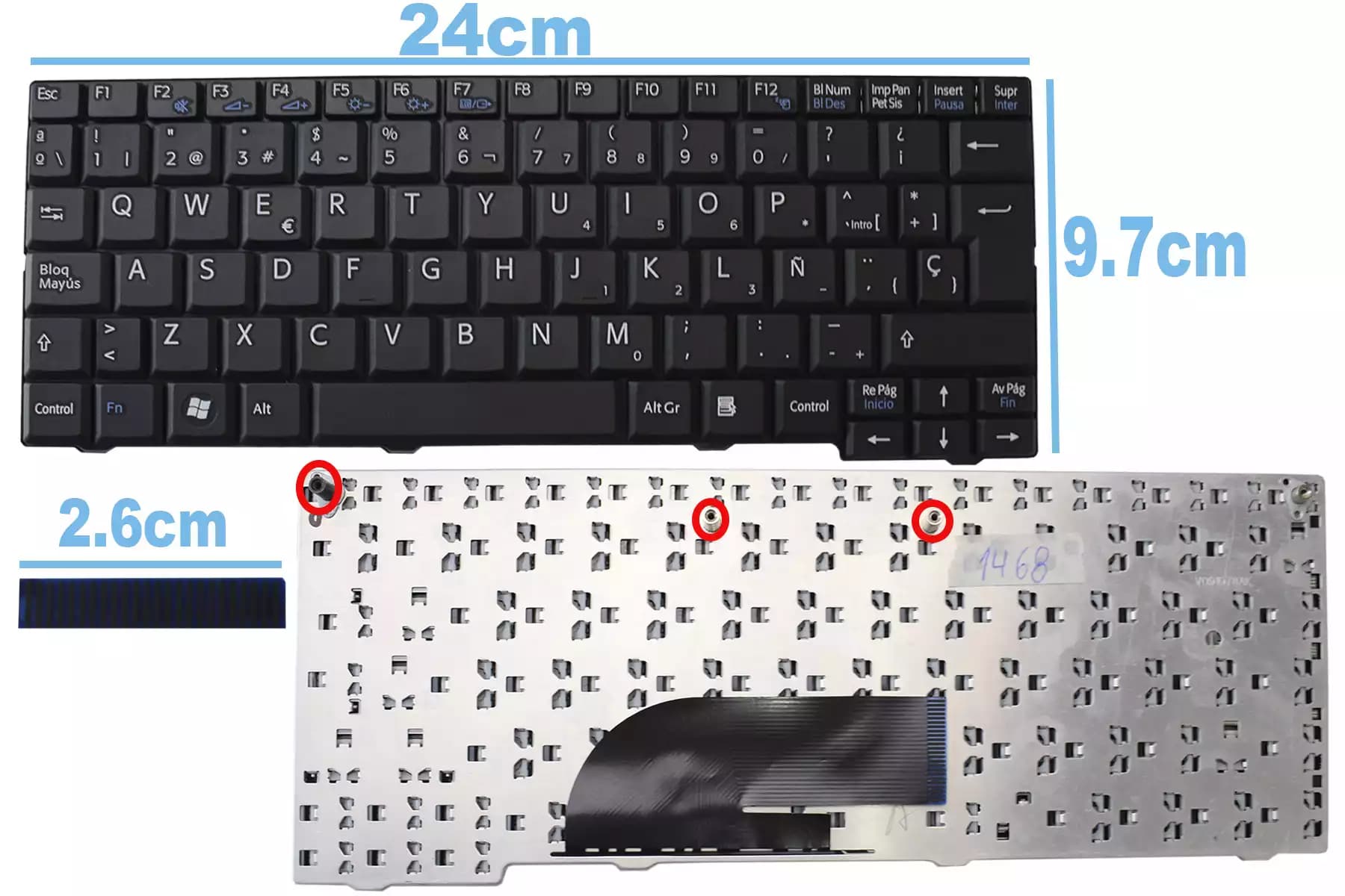 TECLADO SONY VPS M120 VPC-M120AL VPC-M13 PCG-21311U NEGRO SP — imagen 1