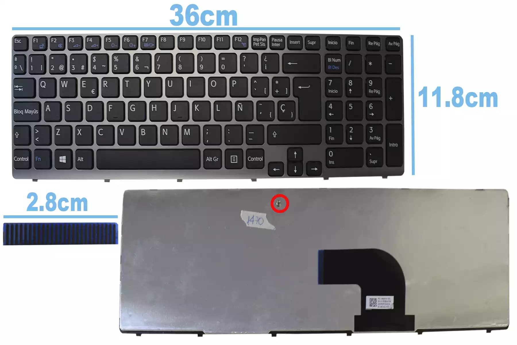TECLADO SONY VAIO SVE15 NEGRO SP — imagen 1