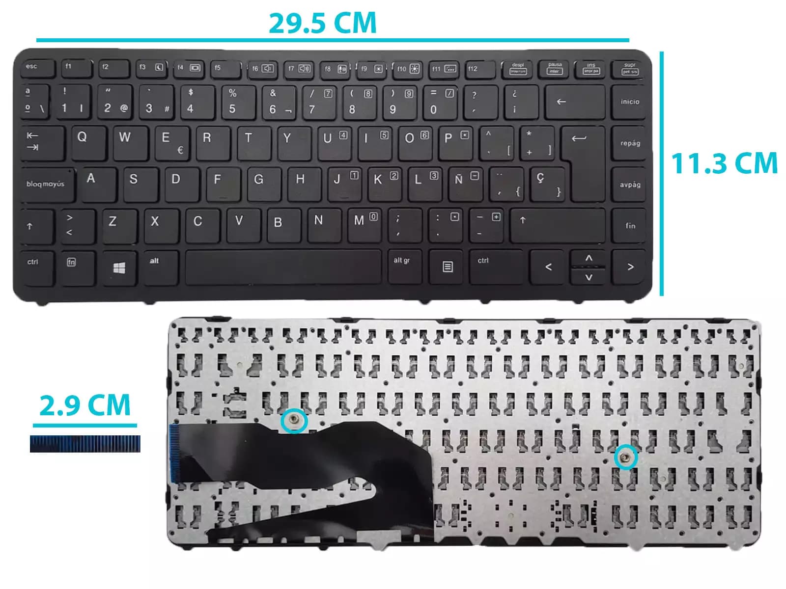 TECLADO HP MIN 210-2000/3000, CQ10 (CONECTOR ANCHO) SIN FRAME US — imagen 1