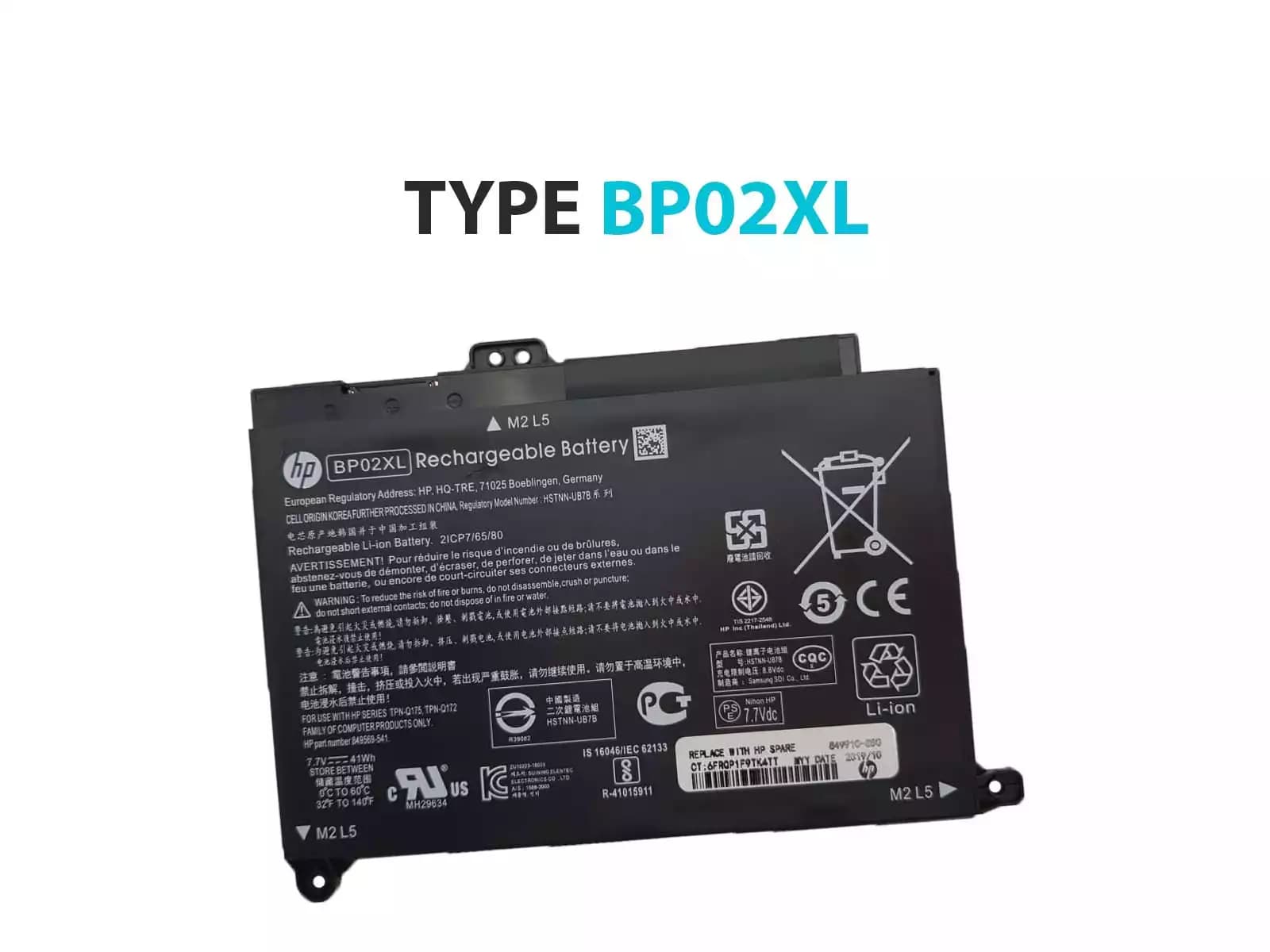BATERIA HP BP02XL INTERNA *ORIGINAL* — imagen 1