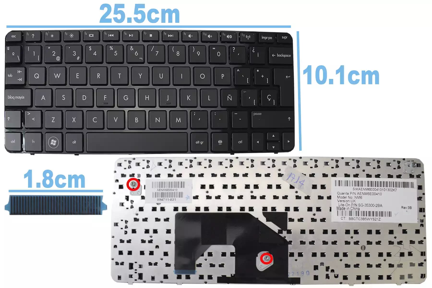 TECLADO HP MINI 210-1000 CQ10 (CONECTOR PEQUEÑO) LA — imagen 1