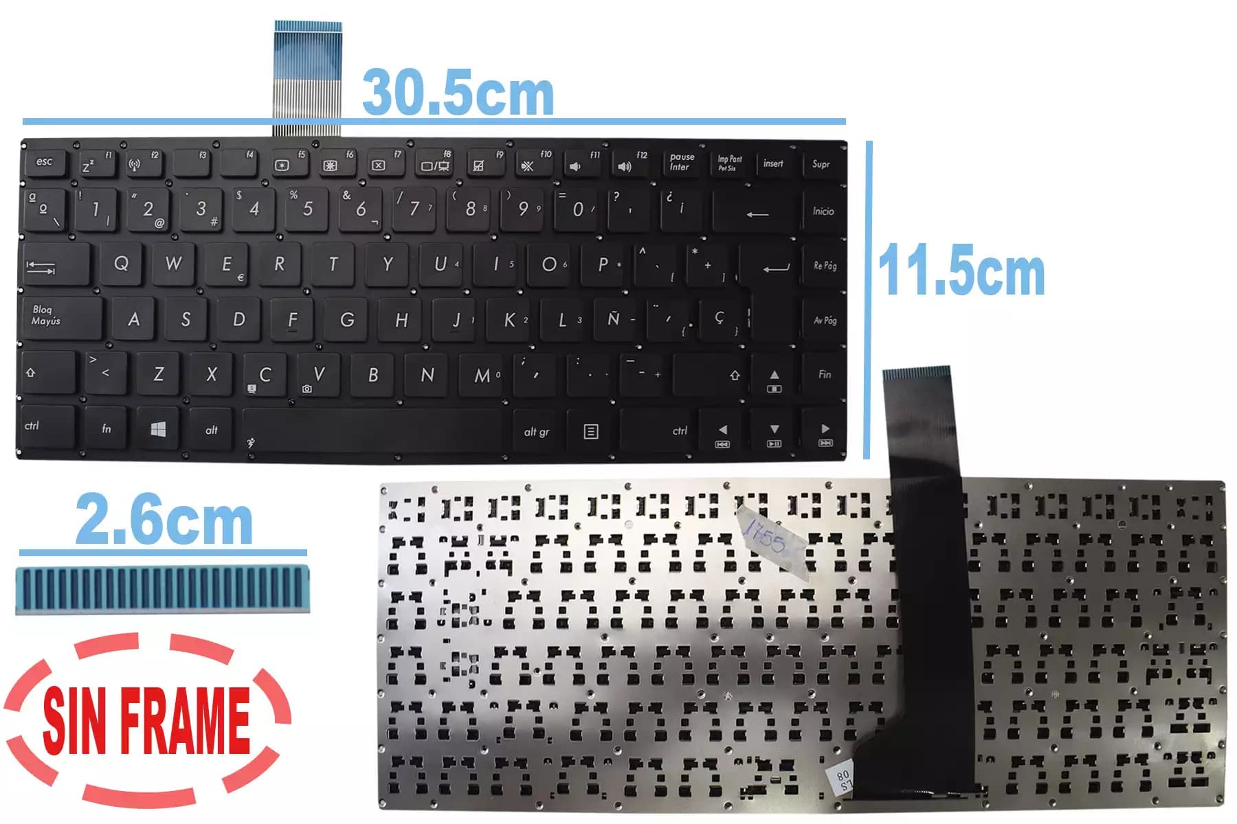 TECLADO ASUS K46 K46CA K46C K46CM SIN FRAME SP — imagen 1