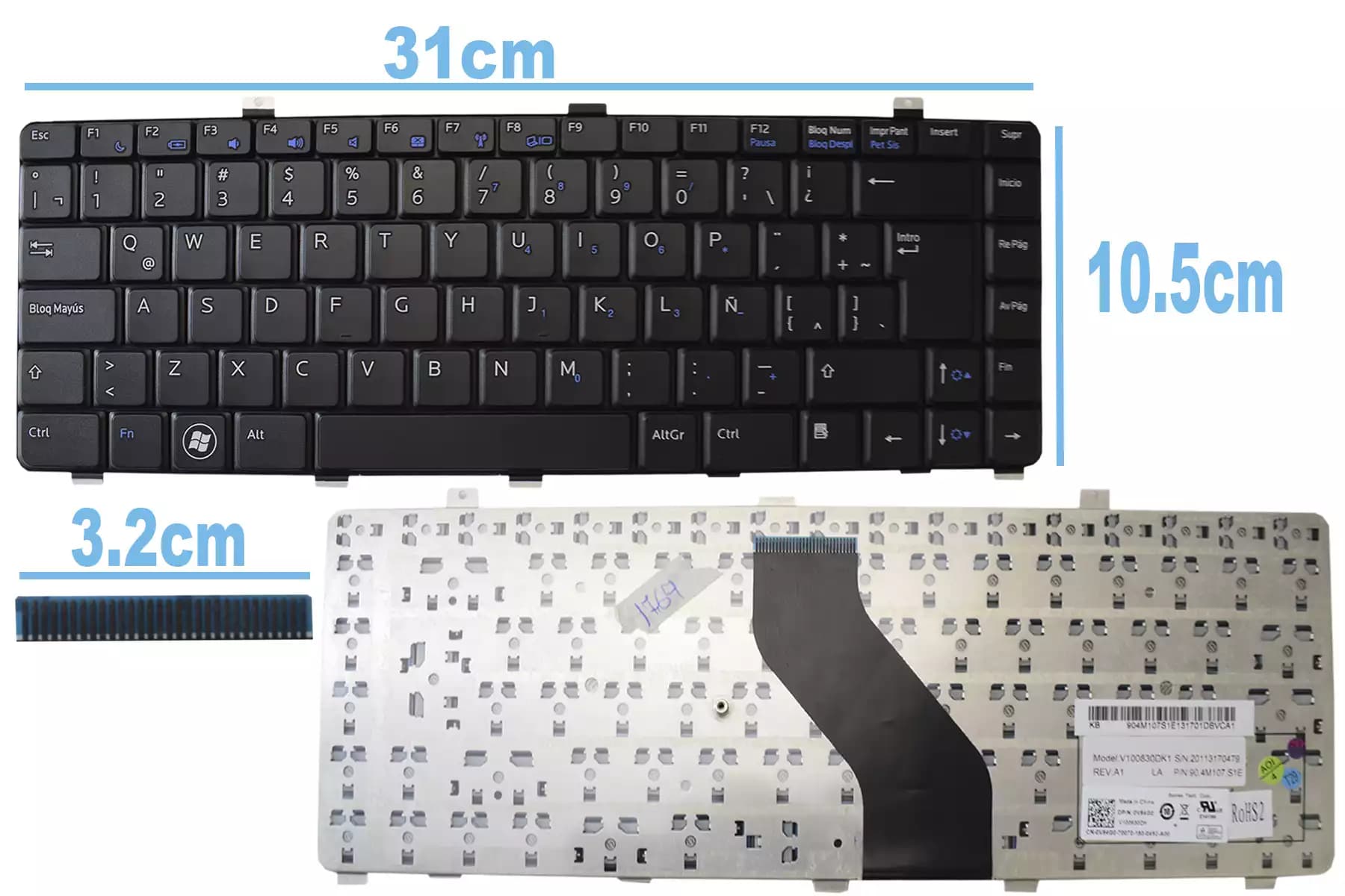 TECLADO DELL V13 V13z V130 SP — imagen 1