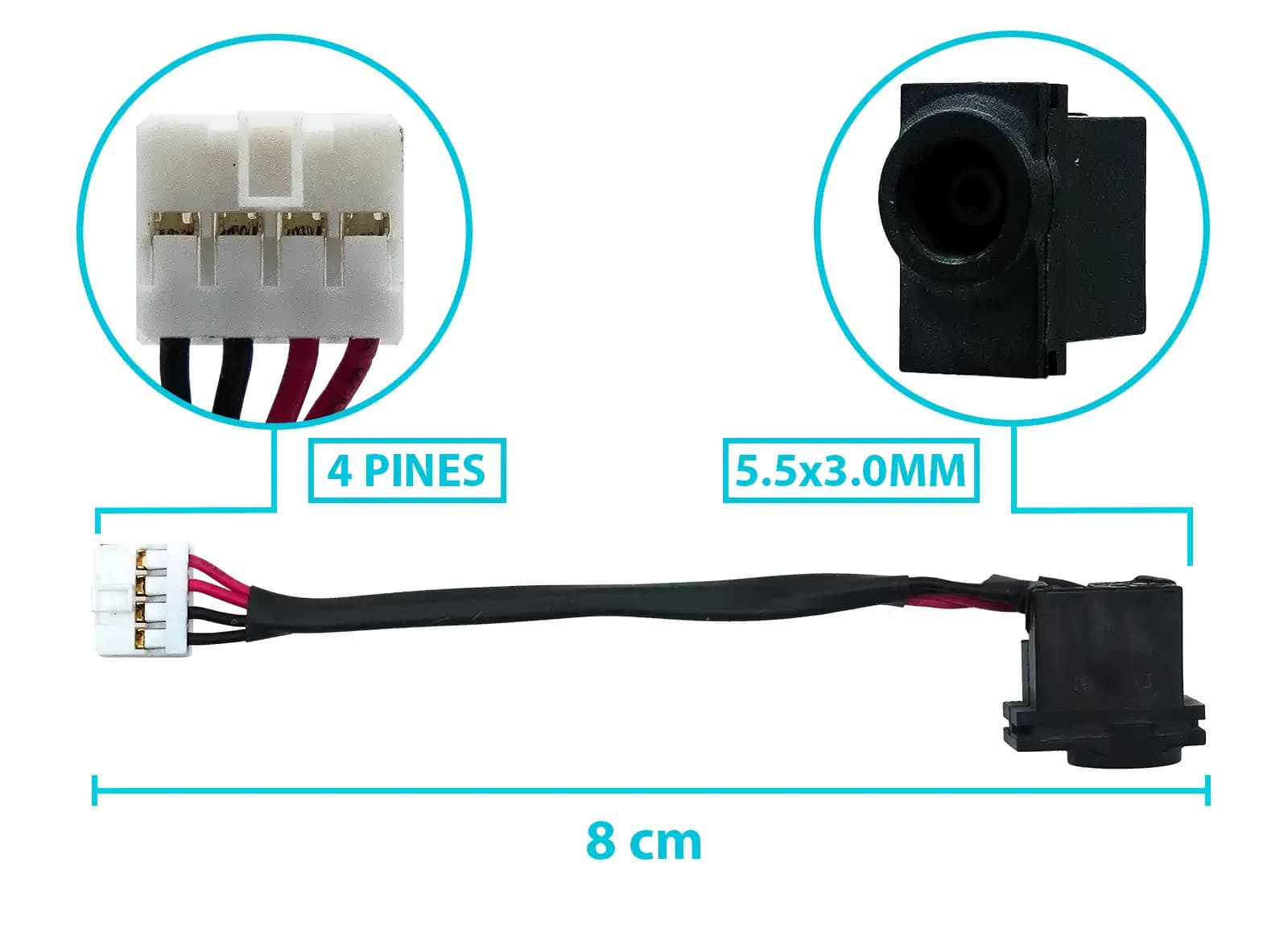 DC JACK SAMSUNG NP530 CON CABLE — imagen 1