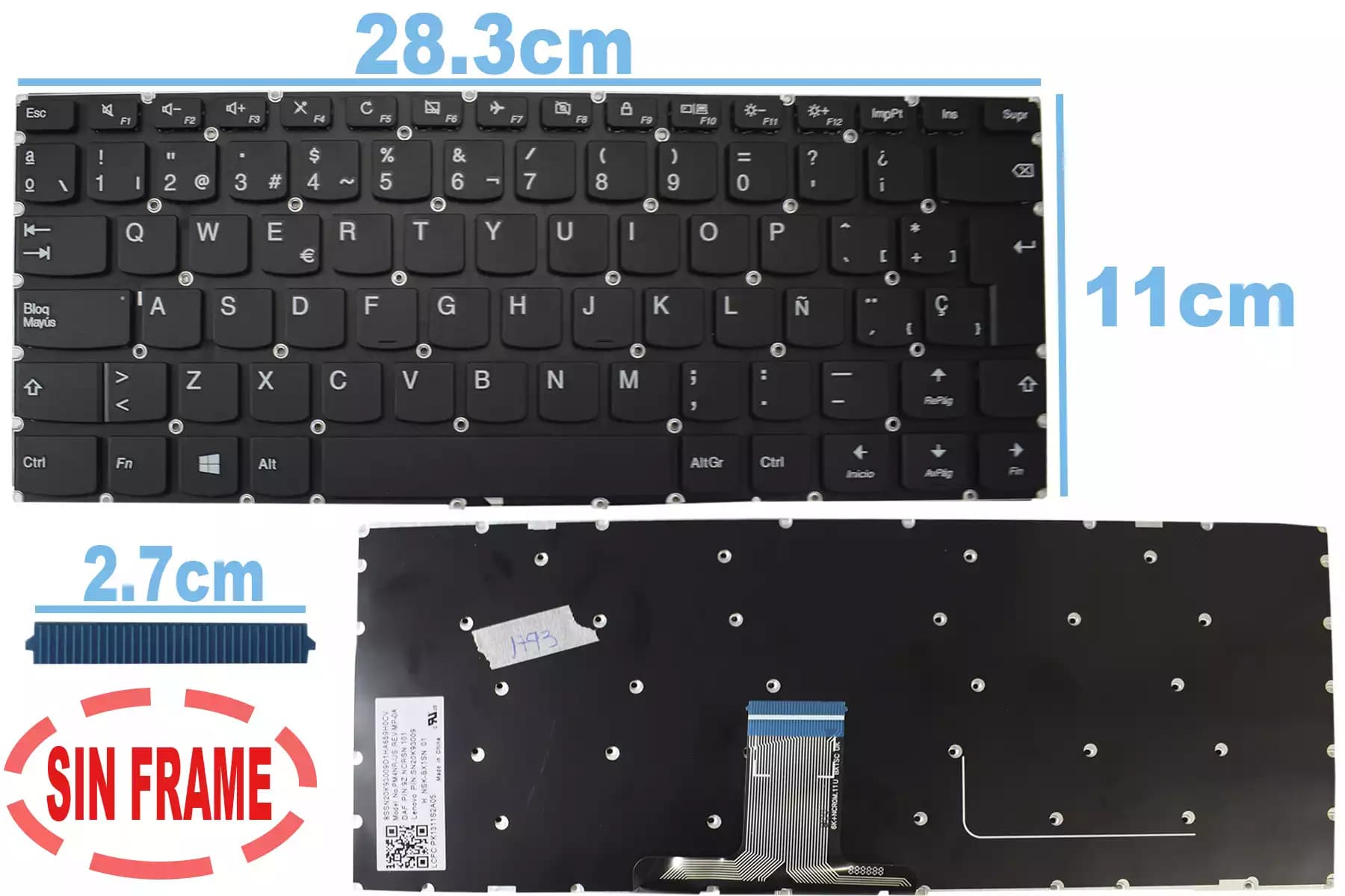 TECLADO LENOVO 510-14AST, 510-14IKB, 510-14ISK SIN FRAME SP — imagen 1