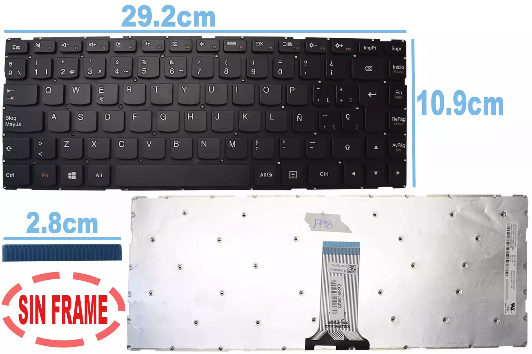 TECLADO LENOVO YOGA 500-14IBD SIN FRAME SP — imagen 1