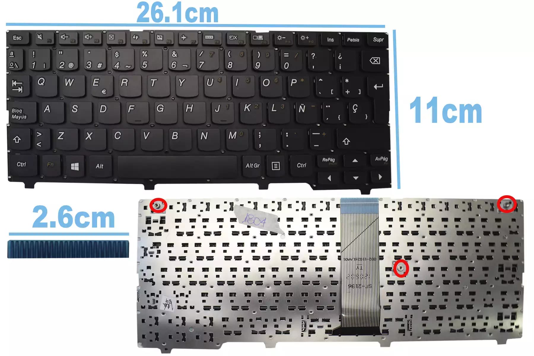 TECLADO LENOVO S110 S200 S205 S205S S206 S206Z SIN FRAME SP — imagen 1