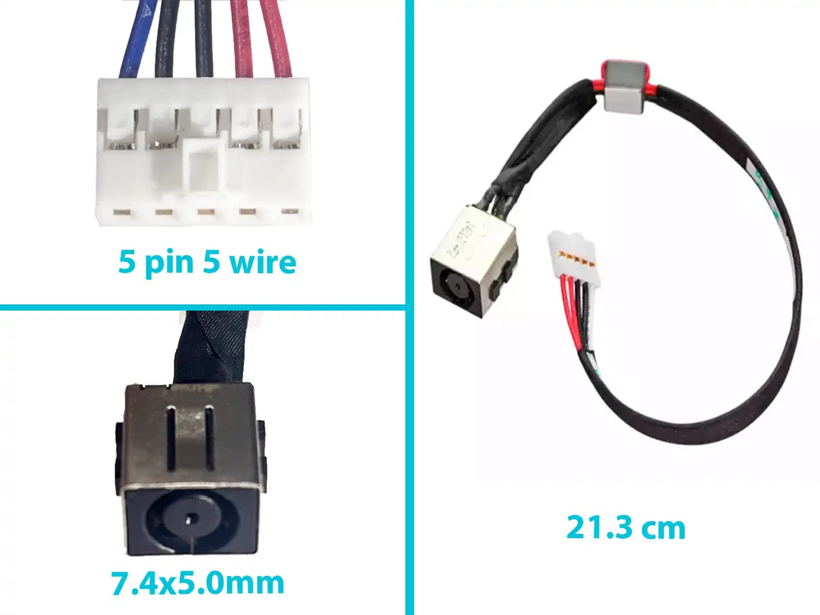 DC JACK DELL 5547 M03W3 0M03W3 CON CABLE — imagen 1