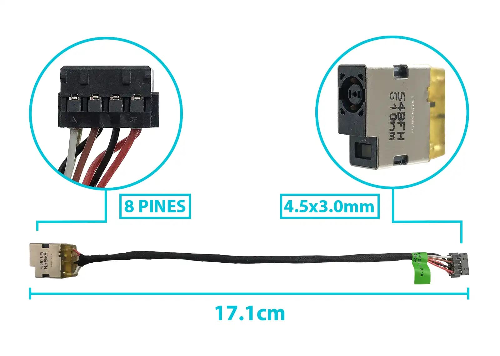 DC JACK HP 15-D TOUCHSMART SERIES 747116-001 M6-K CON CABLE — imagen 3