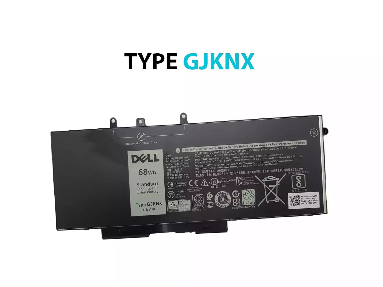 BATERIA DELL E5480 5480 5580 3520 TYPE GJKNX GD1JP 68 Wh INTERNA *ORIGINAL* — imagen 1