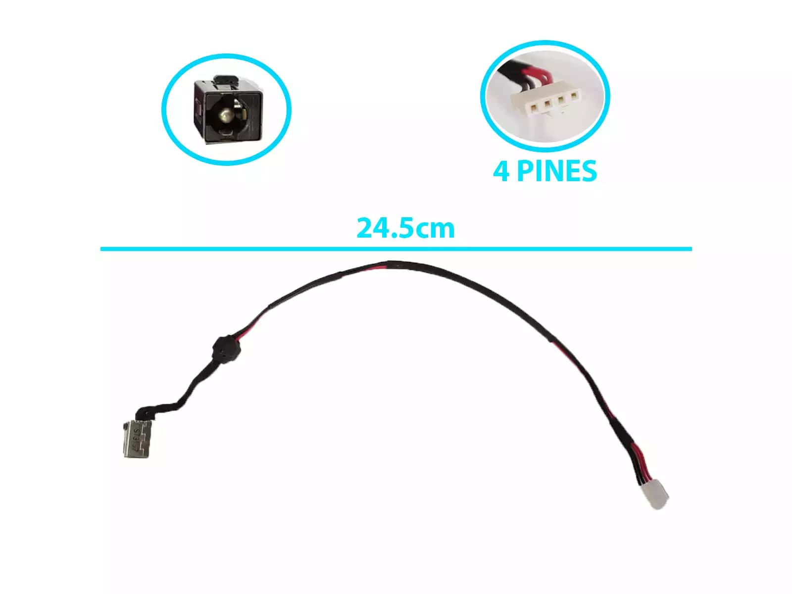 DC JACK TOSHIBA U50-A U50T-A U50D-A E40-A E50-A M50-A M40-A CON CABLE — imagen 1