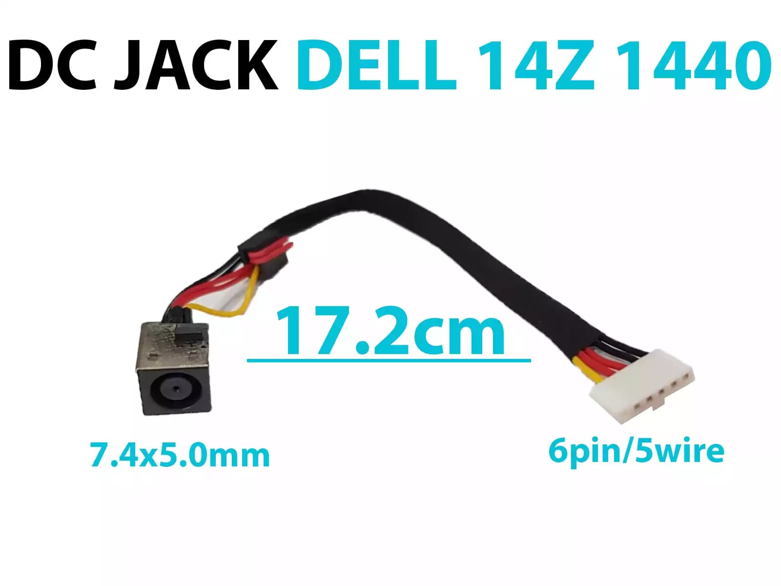 DC JACK DELL 1150 1501 5150 5160 6000 8500 8600 9100 500M 600M 640M 700M E1705 SIN CABLE — imagen 1