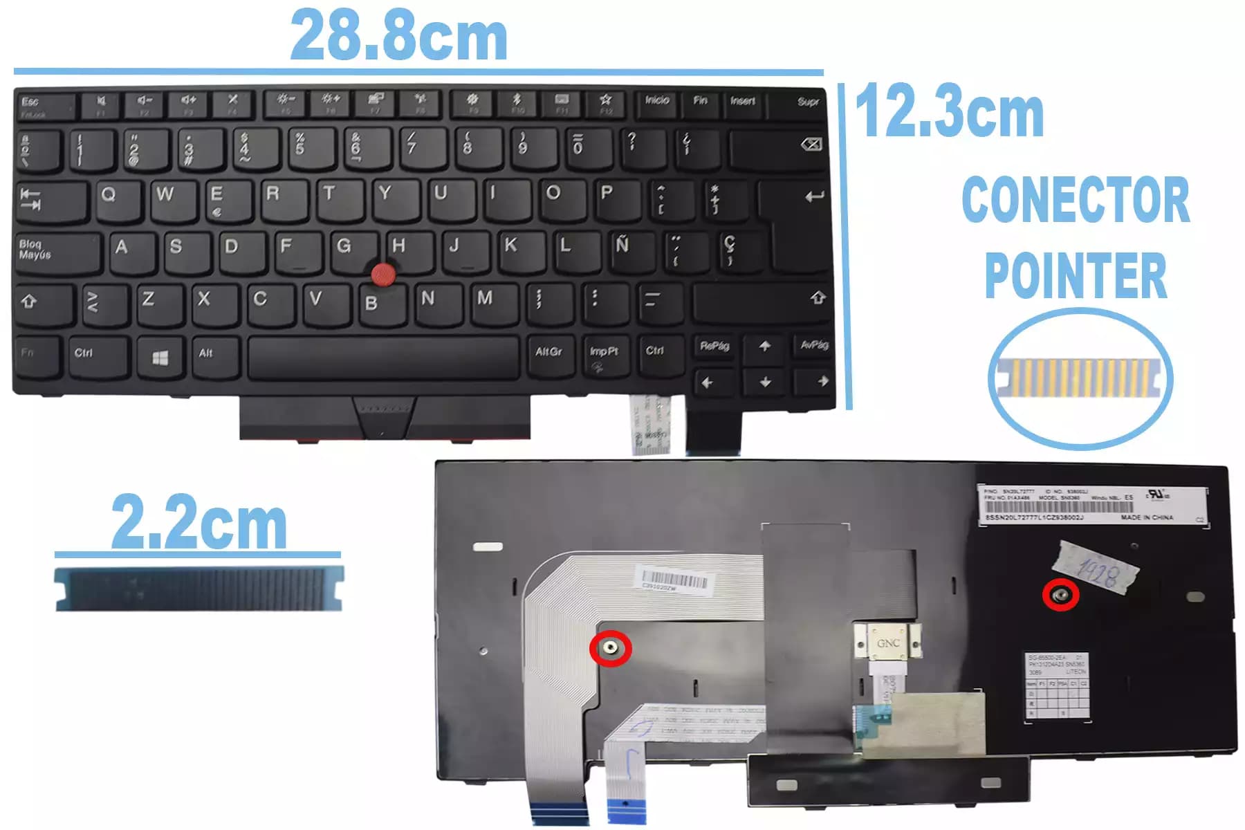 TECLADO LENOVO T480 SP — imagen 1