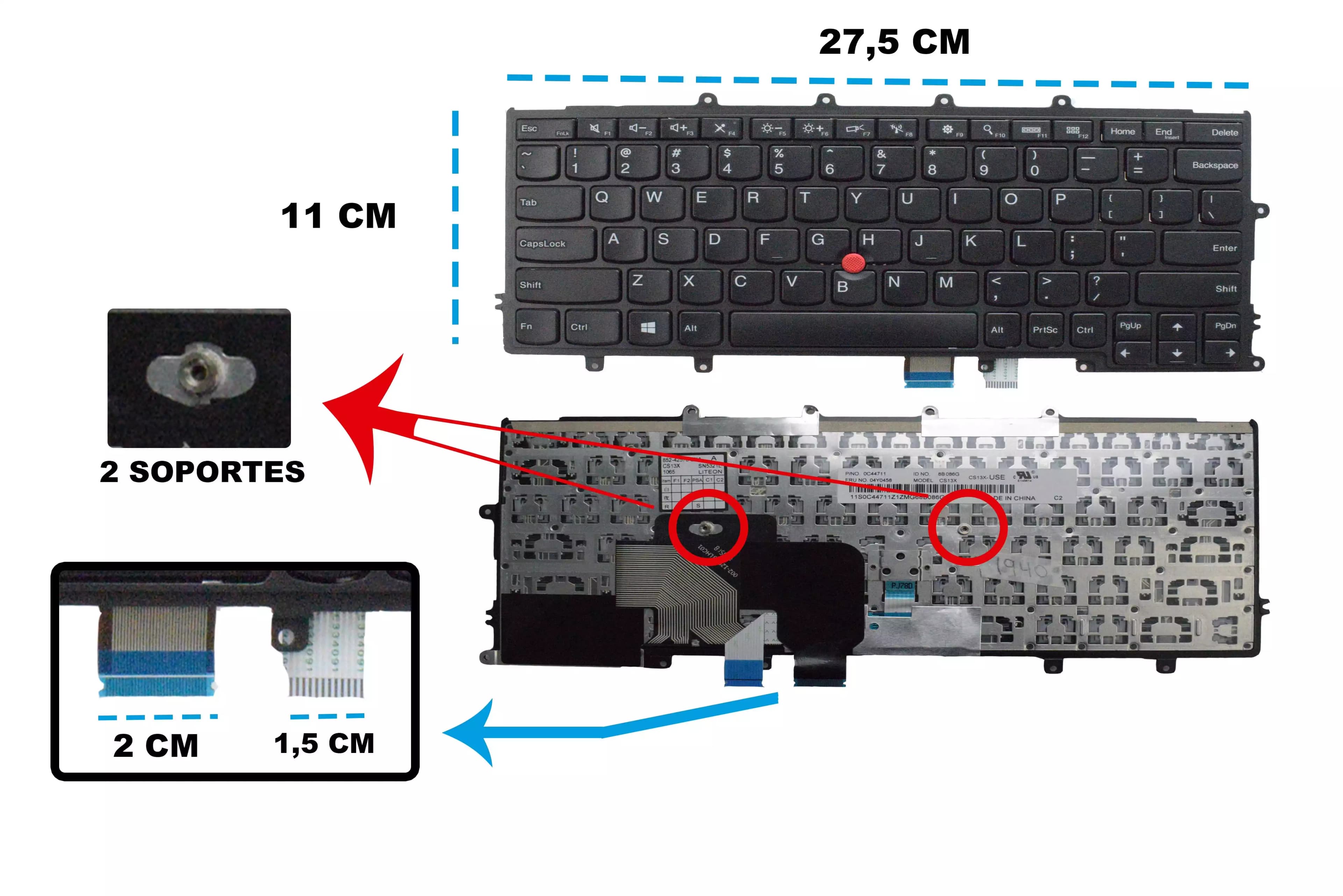TECLADO LENOVO X230s X240 X240I X240s X250 X260 CON POINTER US — imagen 1