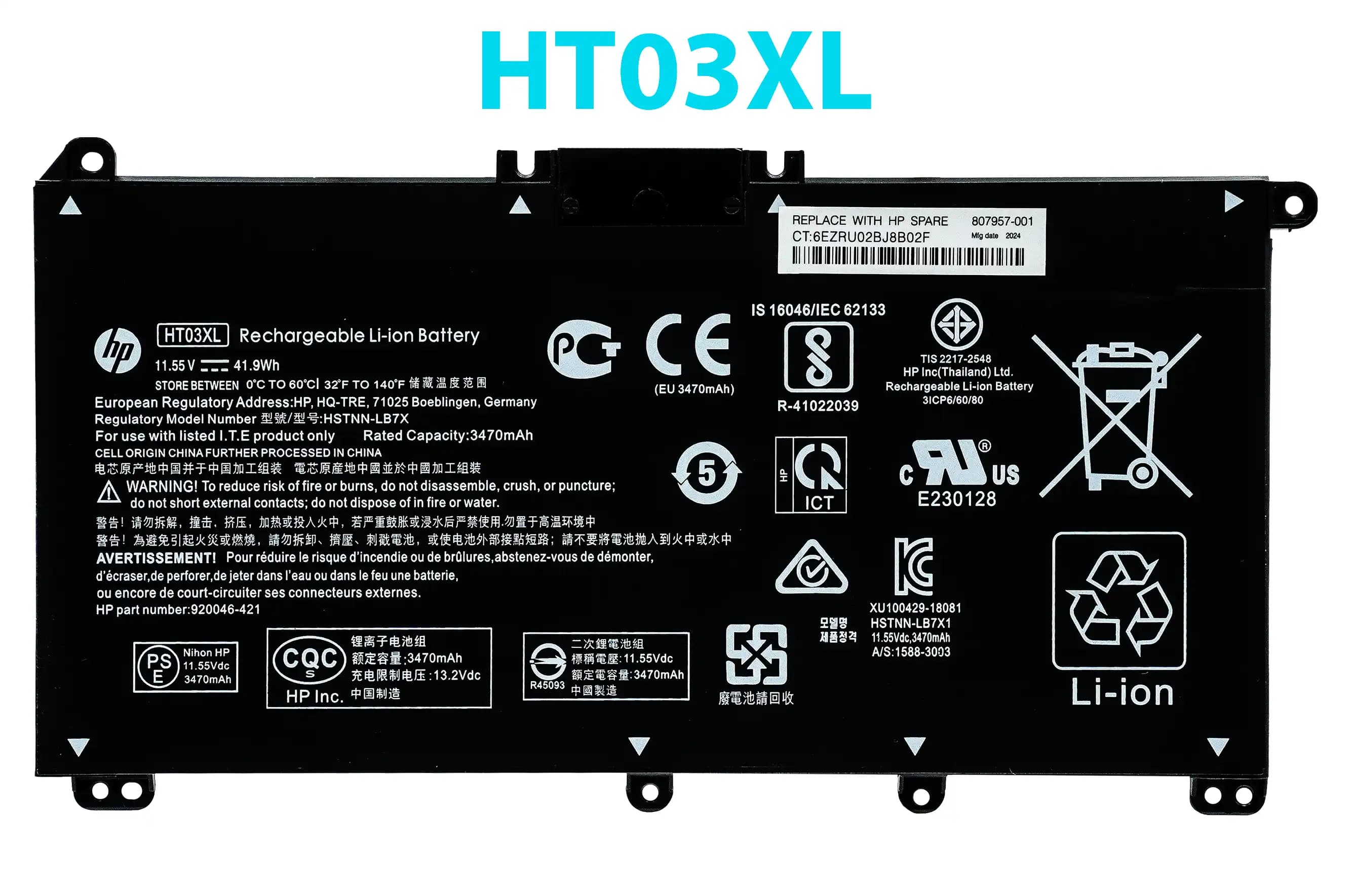 BATERIA HP HT03XL TF03XL INTERNA *ORIGINAL* — imagen 1