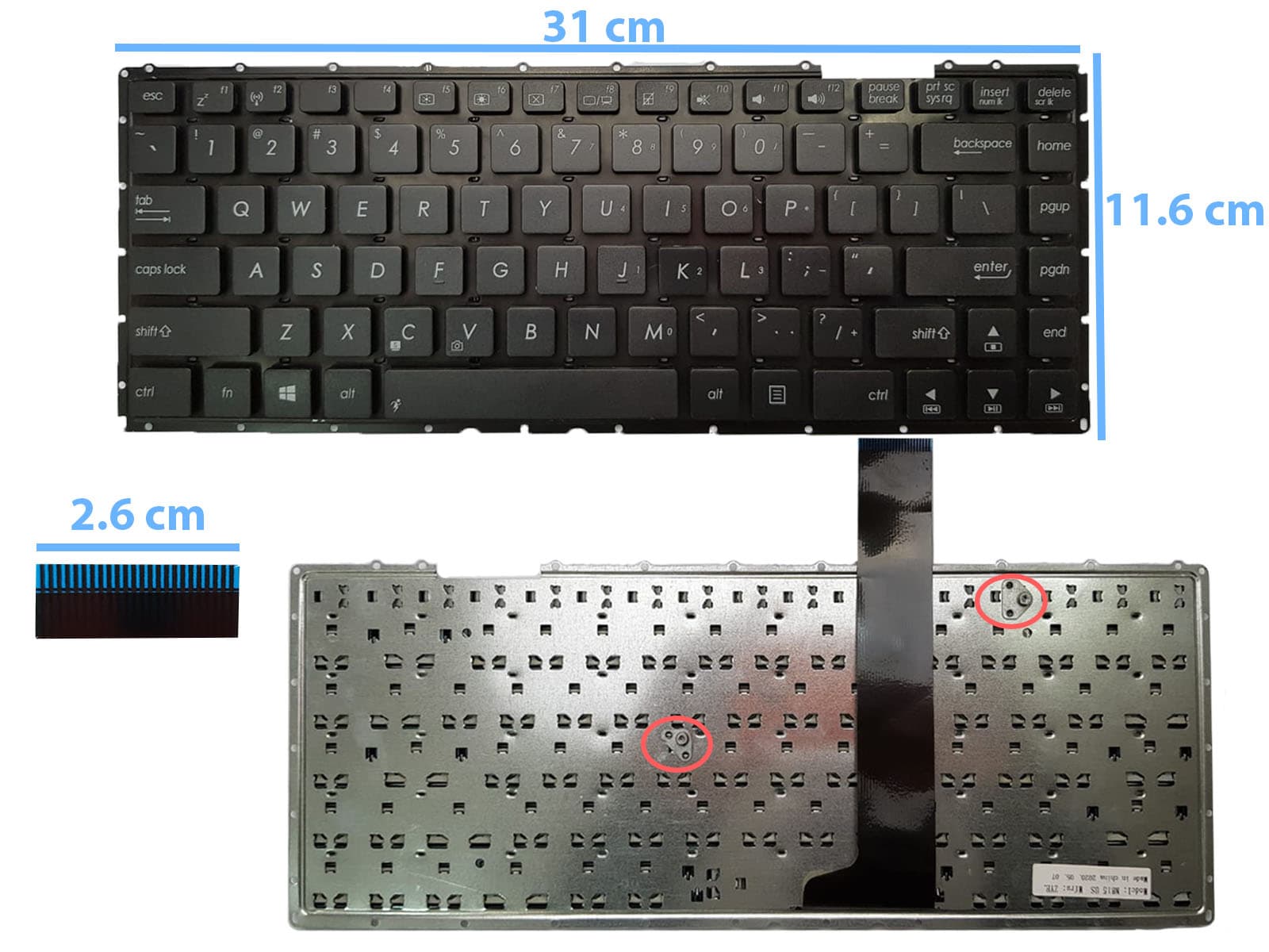 TECLADO ASUS X401 X401A X401U SIN FRAME US — imagen 2