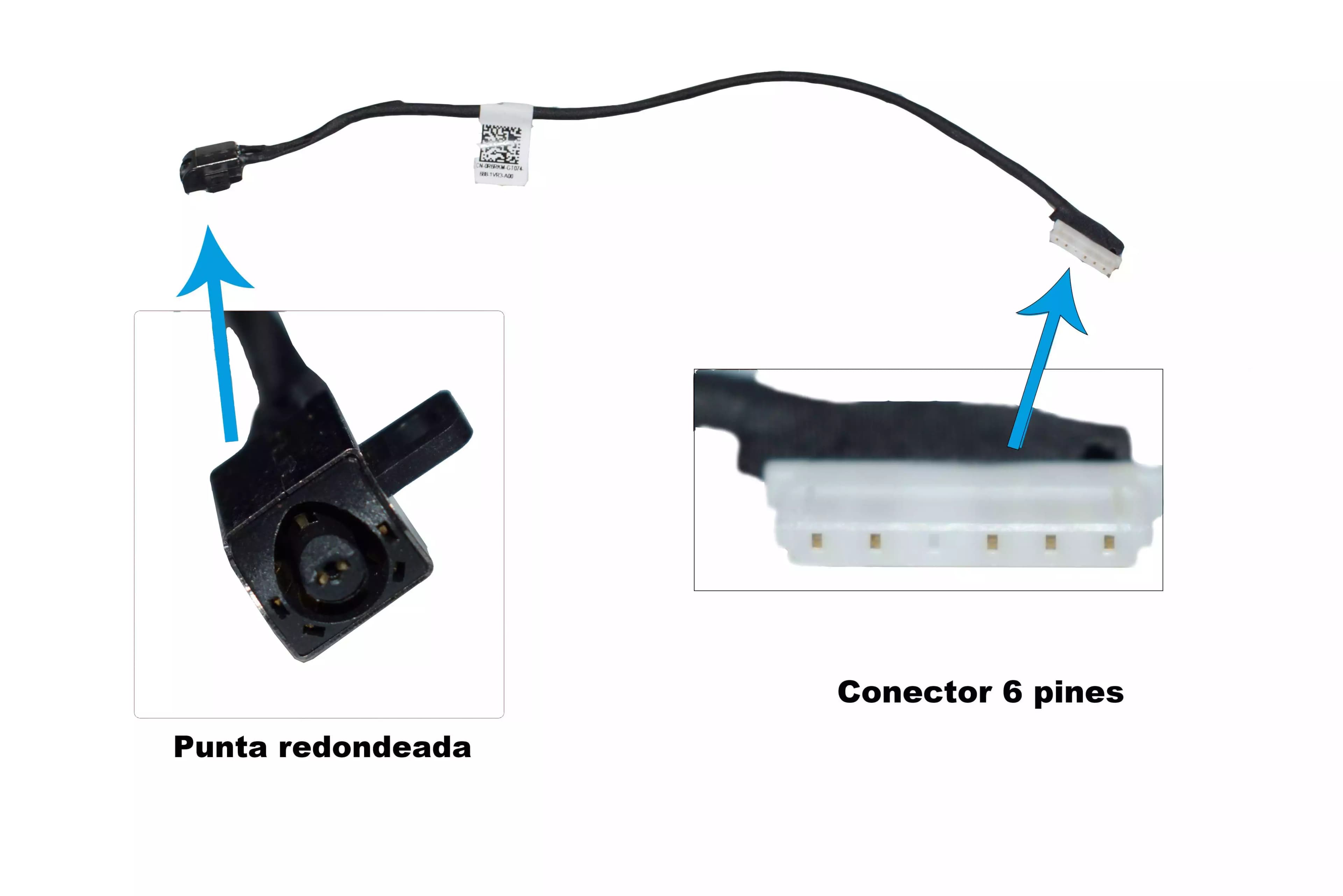 DC JACK DELL P66F P66F001 P66F002 DC30100YN00 CON CABLE — imagen 1