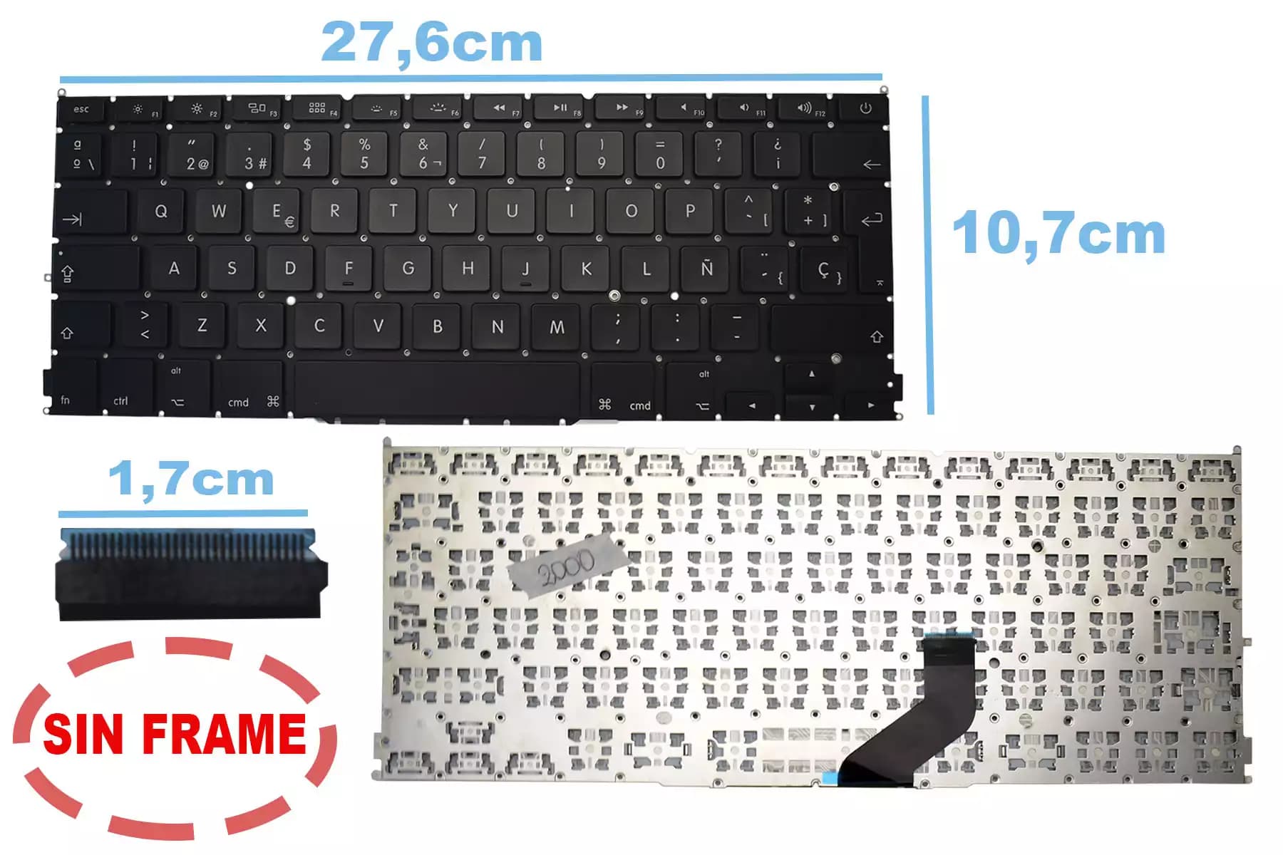 TECLADO APPLE MACBOOK PRO A1425 SIN FRAME SP — imagen 1