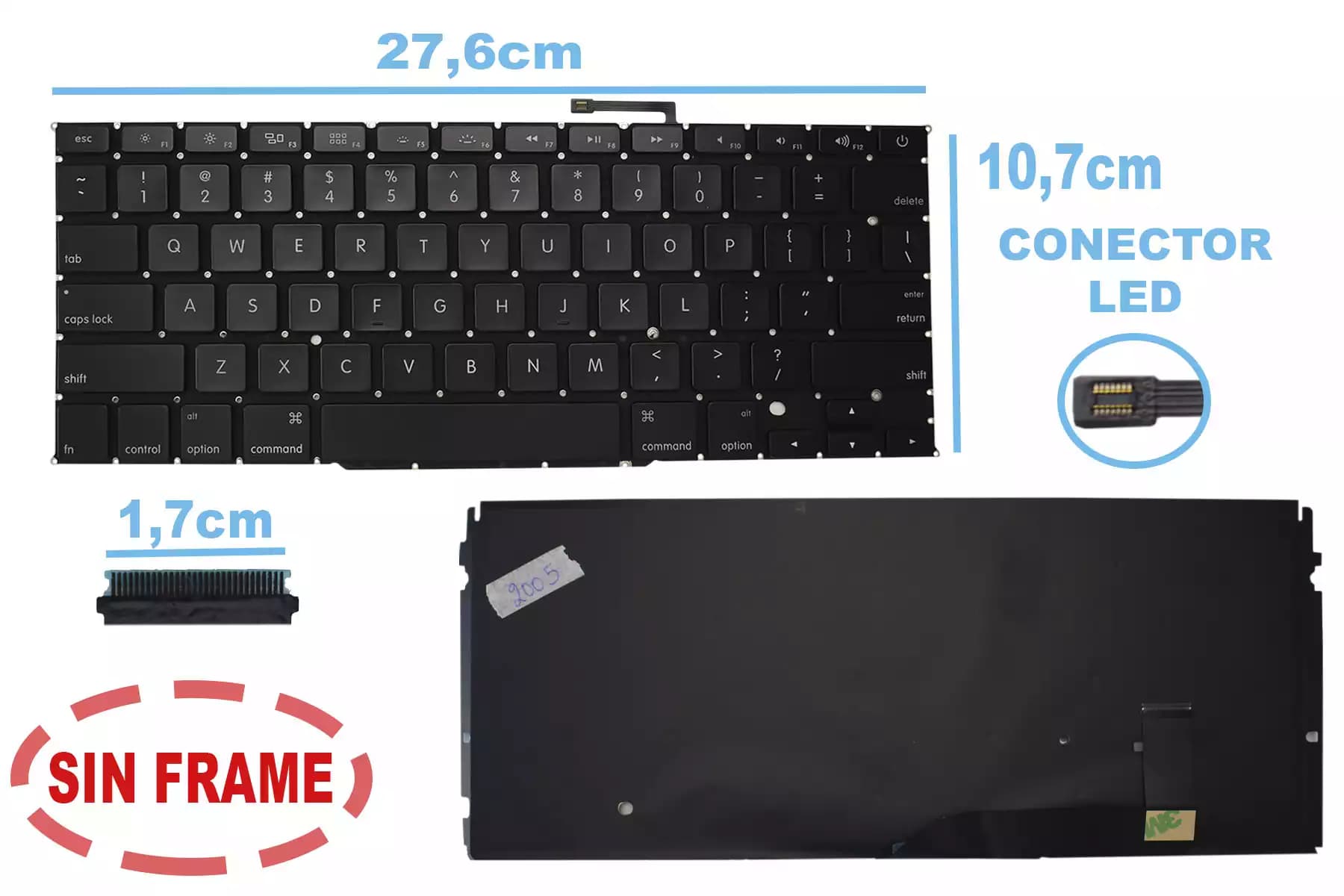 TECLADO APPLE MACBOOK PRO 15 A1398 2013 TO 2015 CON BACKLIGTH SIN FRAME US — imagen 1
