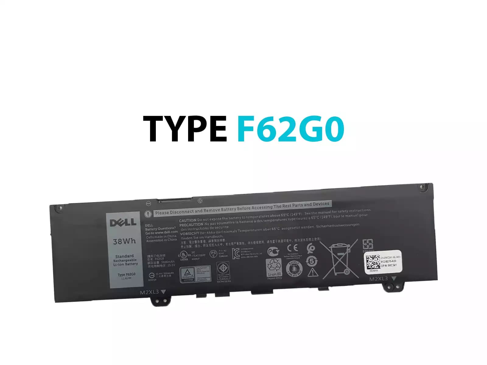 BATERIA DELL TYPE F62G0 38Wh INTERNA *ORIGINAL* — imagen 1
