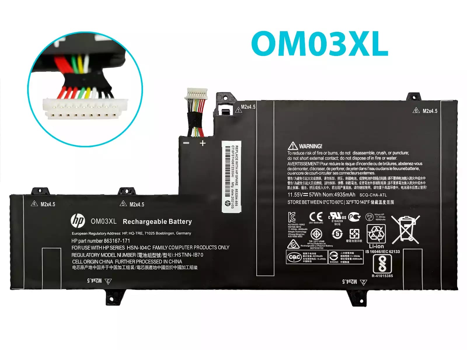 BATERIA HP OM03XL INTERNA *ORIGINAL* — imagen 1