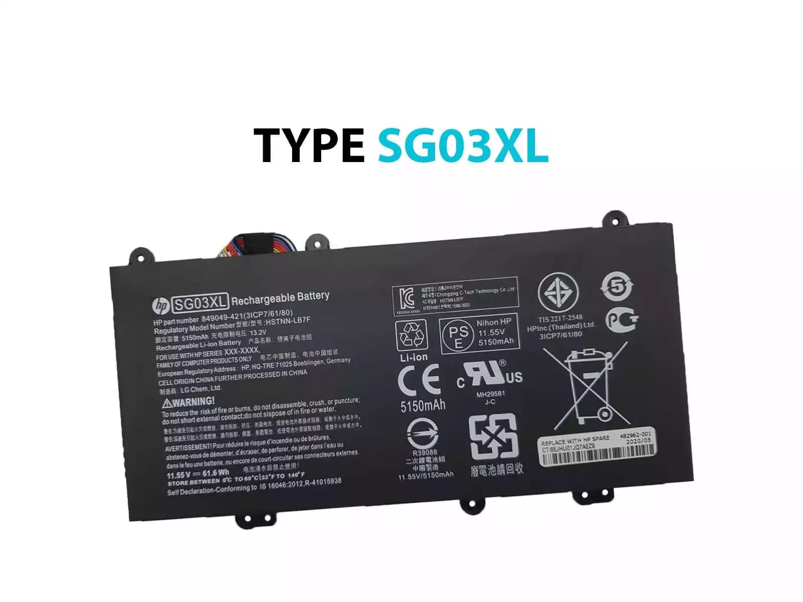 BATERIA HP SG03XL INTERNA *ORIGINAL* — imagen 1