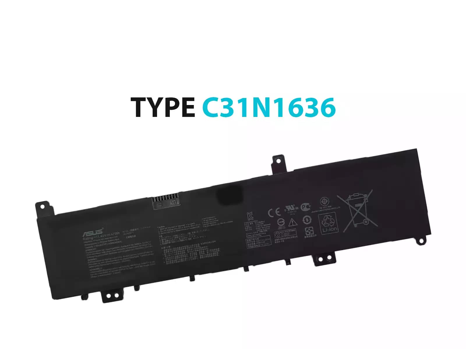 BATERIA ASUS N580VN X580GD C31N1636 47Wh INTERNA *ORIGINAL* — imagen 1