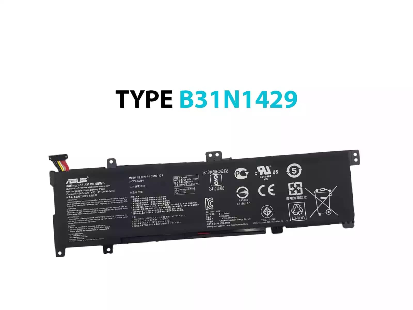 BATERIA ASUS K501LB K501LX K501U K501UB K501UX B31N1429 48Wh INTERNA *ORIGINAL* — imagen 1