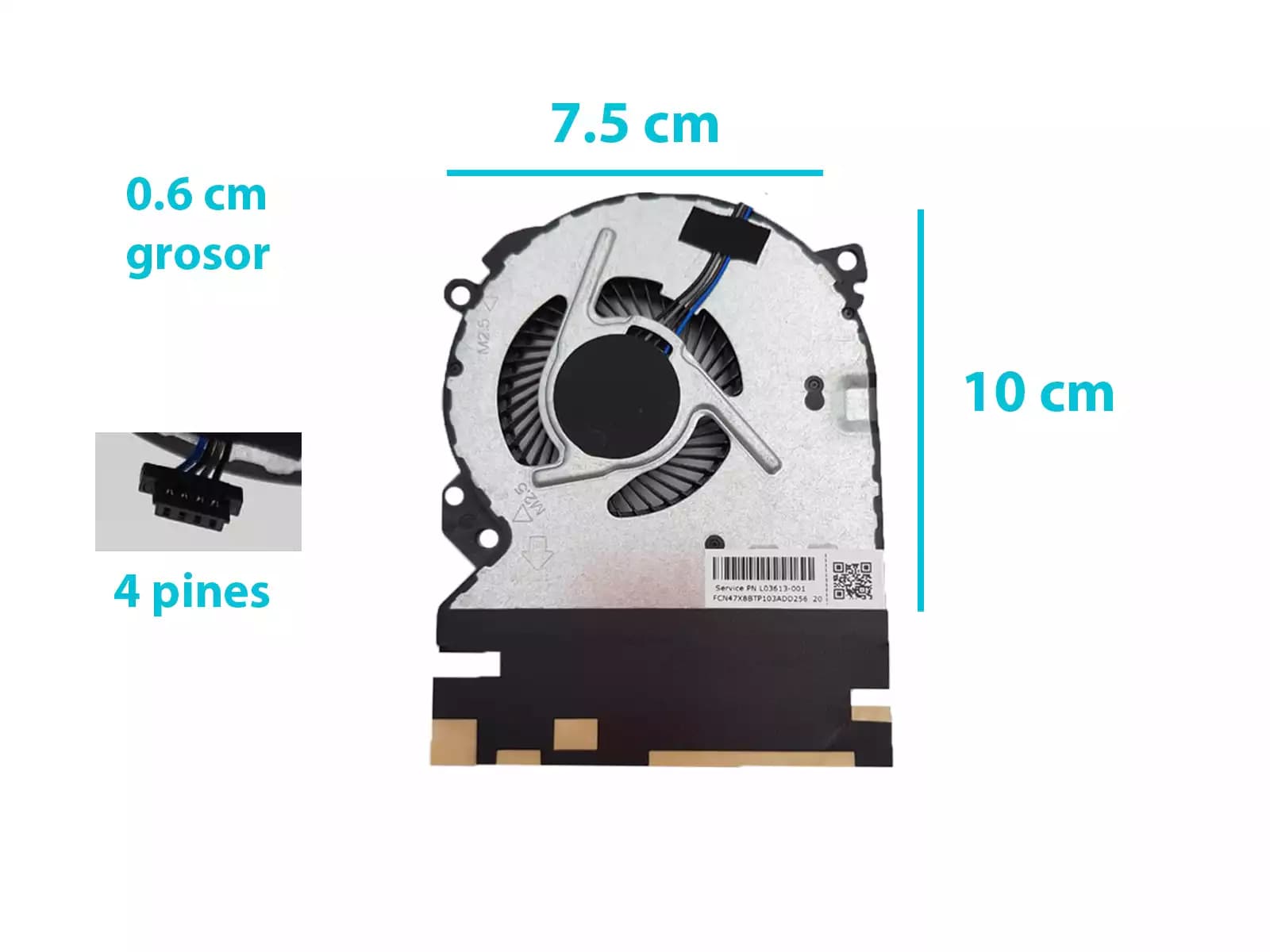 COOLER LAPTOP HP CQ43 3 PINES — imagen 1