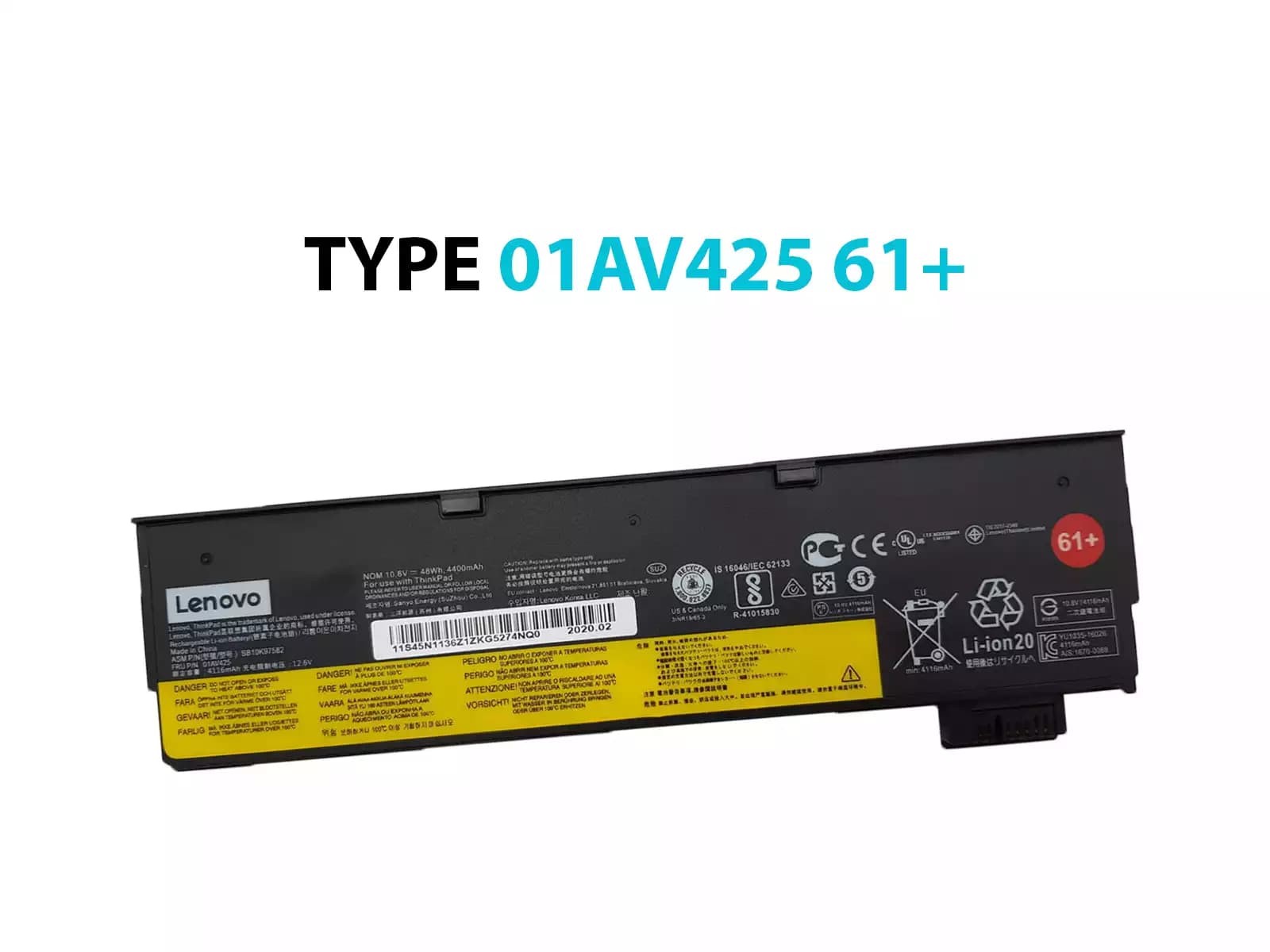 BATERIA LENOVO T570 T470 11.1v 48Wh 01AV425 61 61+ *ORIGINAL* — imagen 1