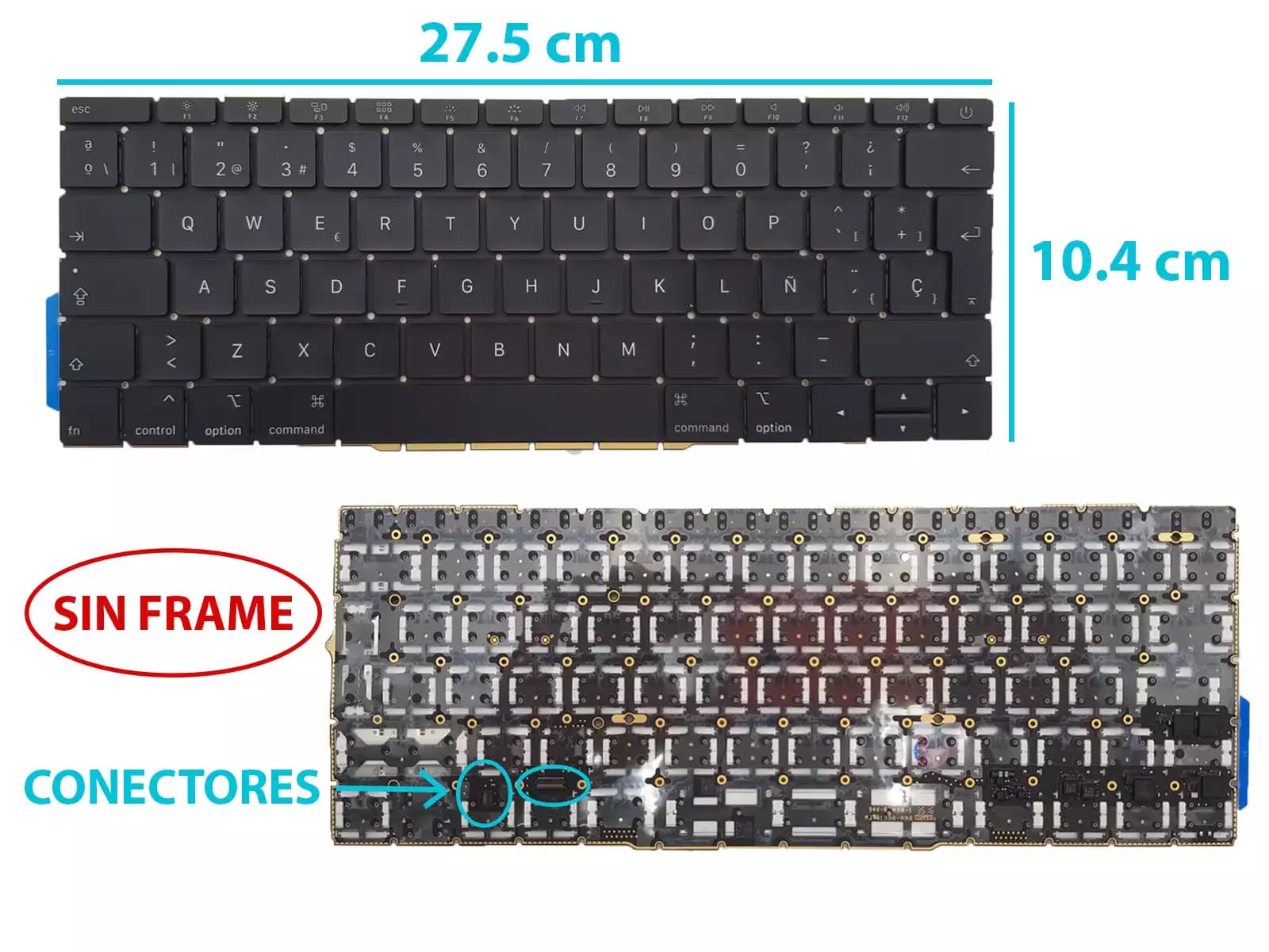 TECLADO APPLE MACBOOK A1708 SIN FRAME SP — imagen 1