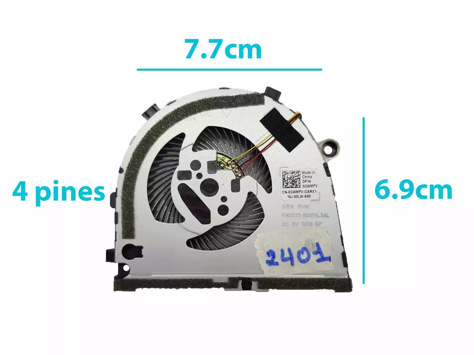 COOLER DELL G5 15 5587 G3 G3- 3771 3579 3779 Series P/N: CN-0GWMFV FCN DFS481105F20T FKB6 FKB7 (4LINES) — imagen 1