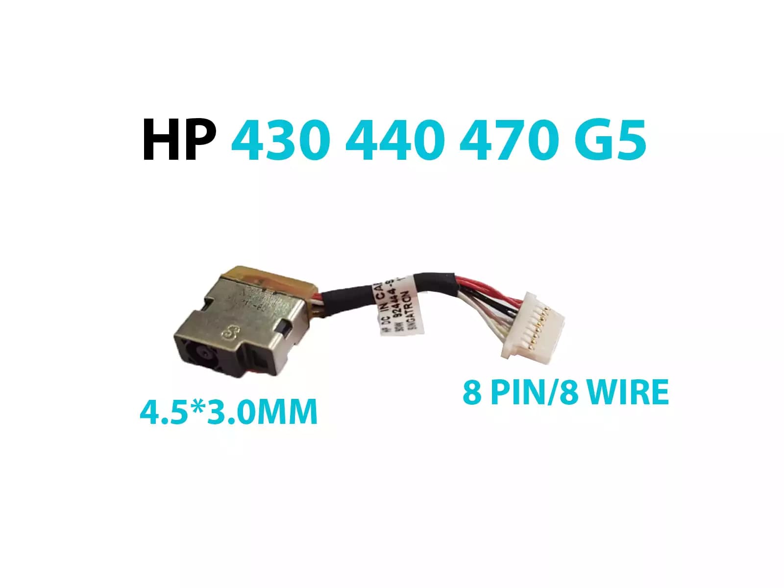 DC JACK HP 430 440 470 G5 CONESTOR AZUL 4.5x3.0mm CON CABLE 8 PINES LARGO 5 CM — imagen 1