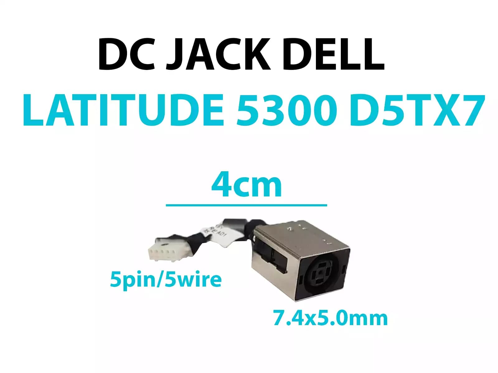 DC JACK DELL LATITUDE 5300 D5TX7 CON CABLE — imagen 1