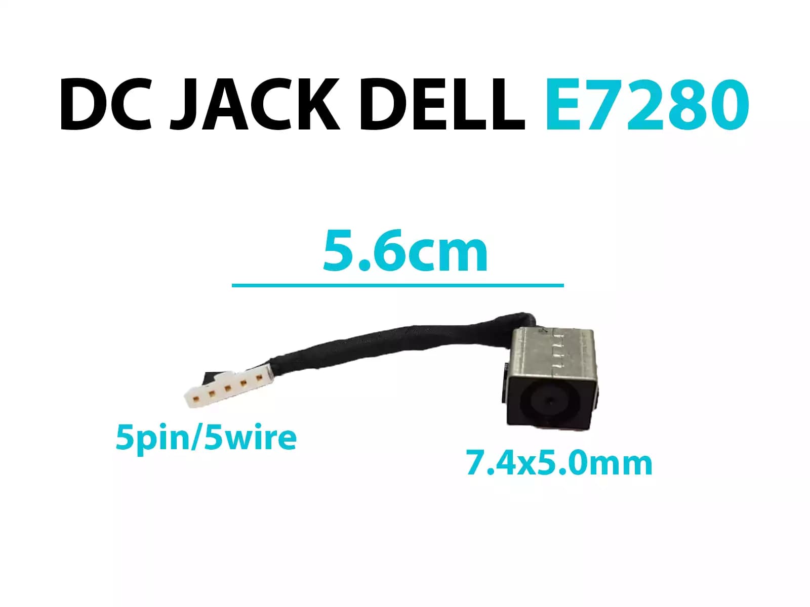 DC JACK DELL 7280 E7280 CON CABLE — imagen 1