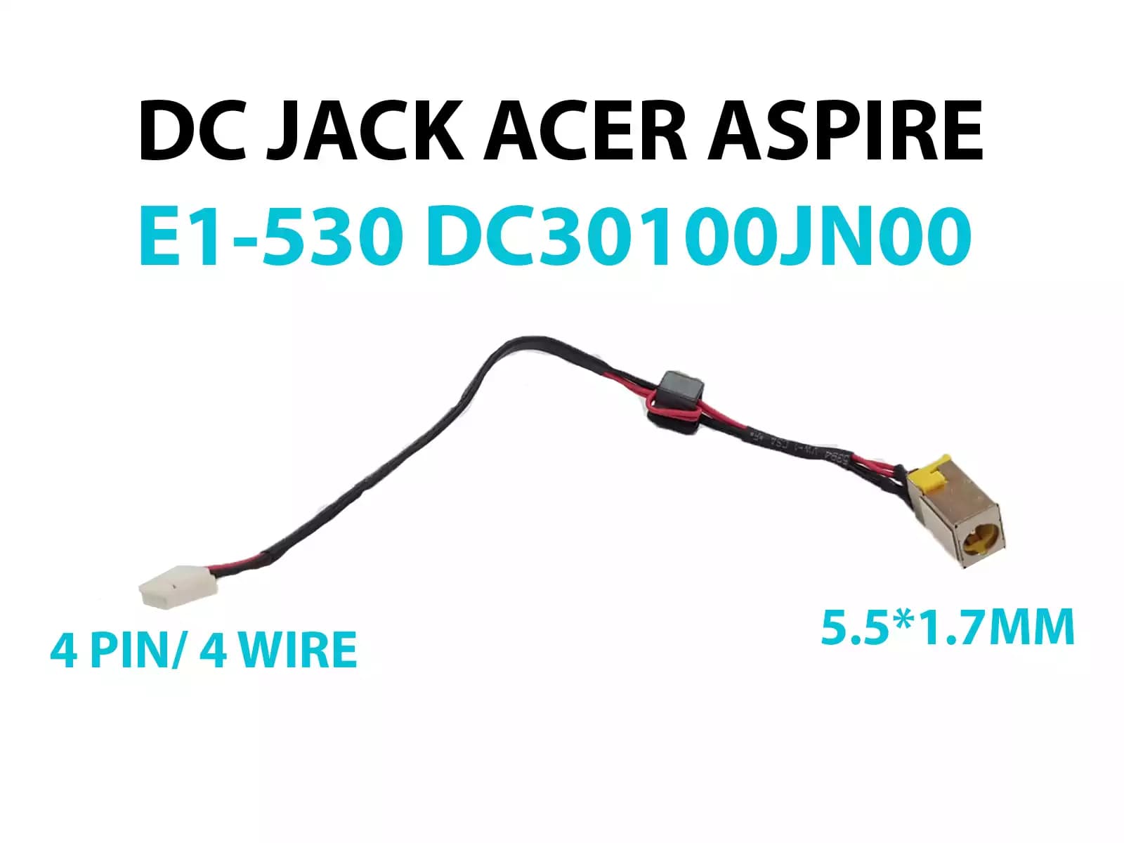 DC JACK ACER ACER ASPIRE E1-530 DC30100JN00 5517 V3 V3-571 V3-551-X474 V3-551-X489 E1-531 V3-551-7844 V3-551-8458 E1-571-53216G50Mnks E1-521 E1-531 E1-531G E1-571 E1-571G Q5WPH Q5WT 7750D CON CABLE — imagen 1