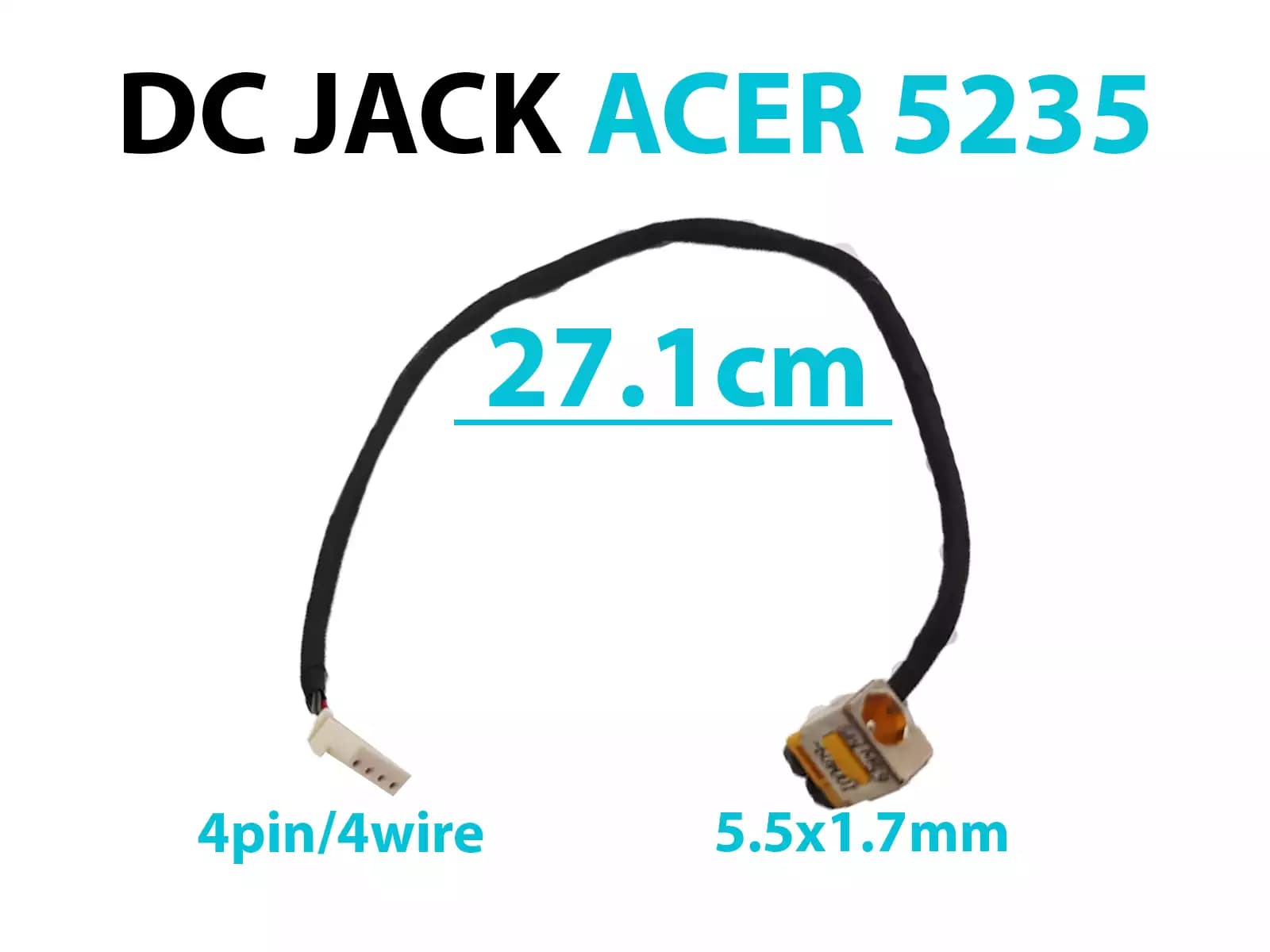 DC JACK ACER EXTENSA 5235 5635 5635G 5635E CON CABLE — imagen 1