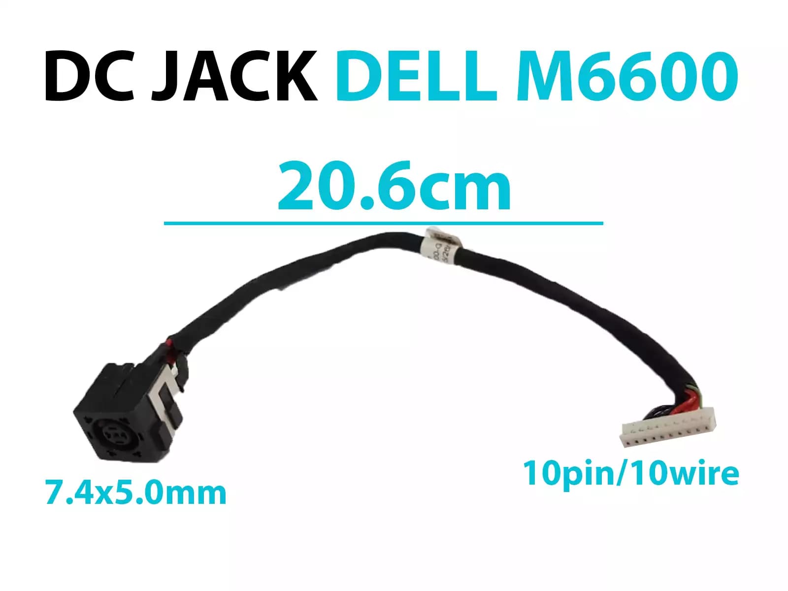 DC JACK DELL M6600 0MX99 00MX99 CON CABLE — imagen 1