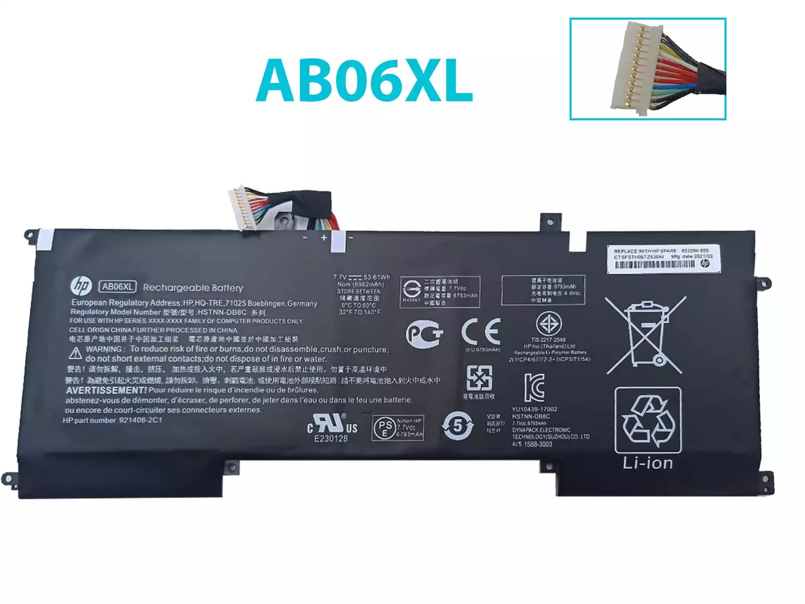BATERIA HP AB06XL INTERNA *ORIGINAL* — imagen 1