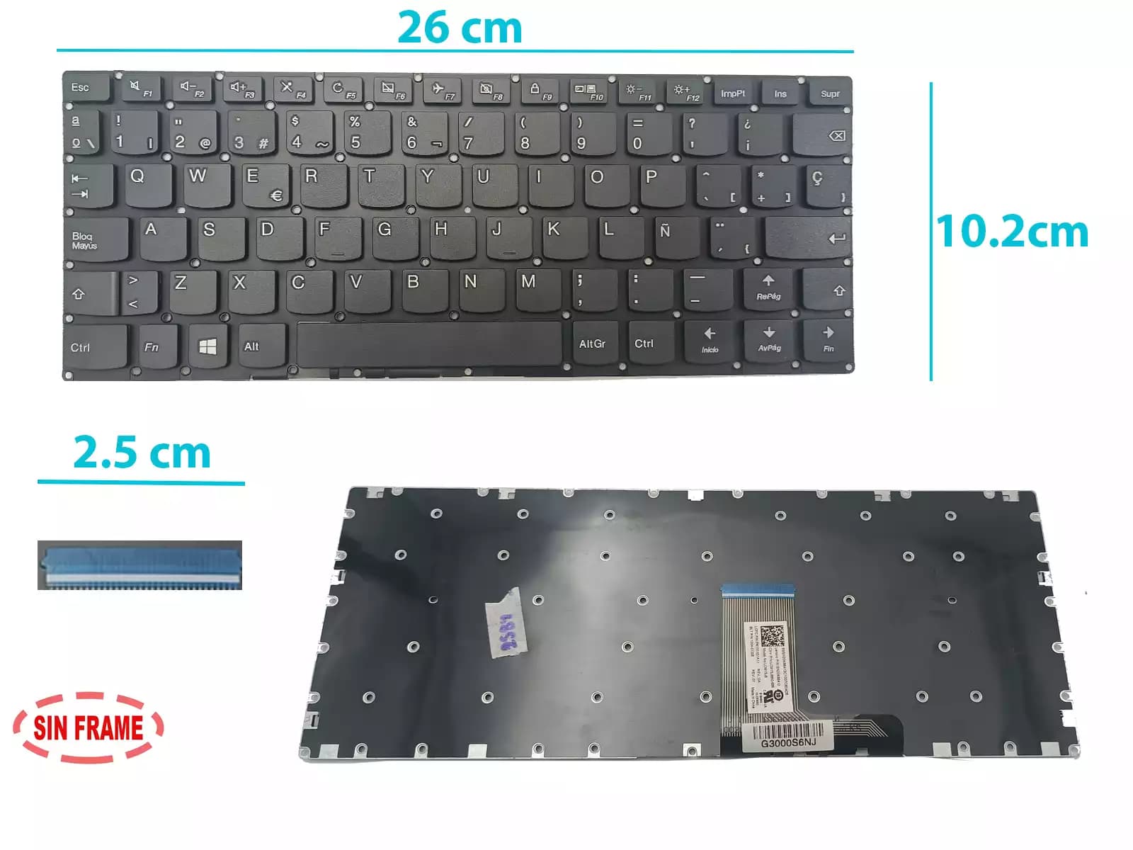 TECLADO LENOVO YOGA 310-11 310-11IAP 710-11 710-11IKB 710-11ISK SIN FRAME SP — imagen 1
