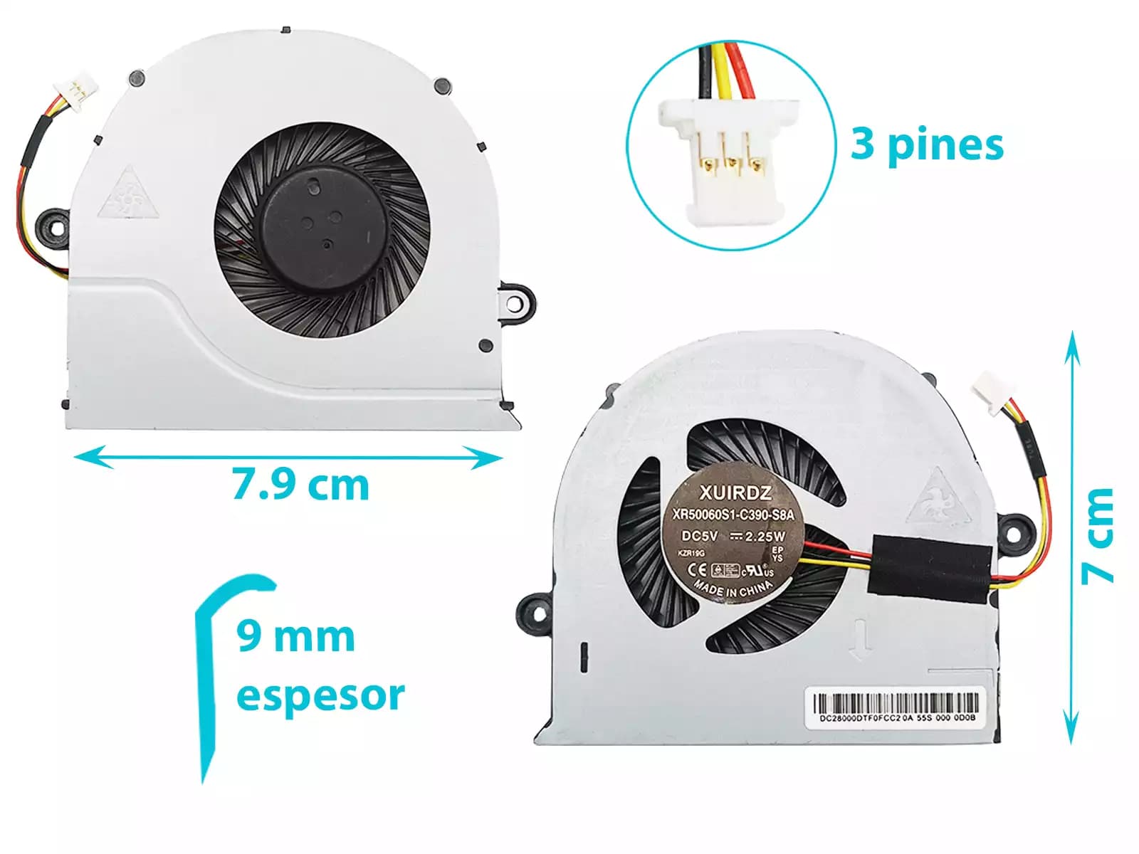 COOLER ACER E5-521 E5-523 E5-511 E5-575 E5-572 E5-573 F5-573 572G E5-722 V3-532 (3 LINES) — imagen 1
